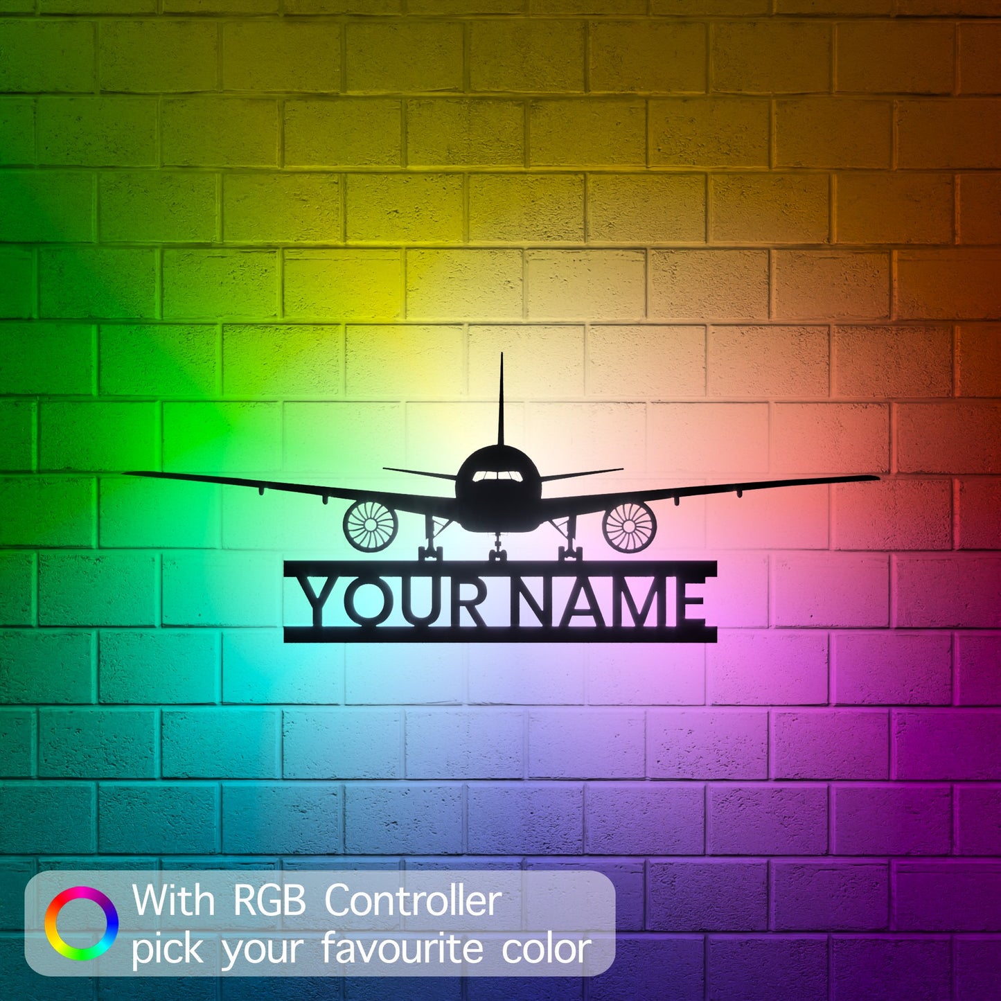 Airliner RGB Led Wall Sign Personalized - Kutalp