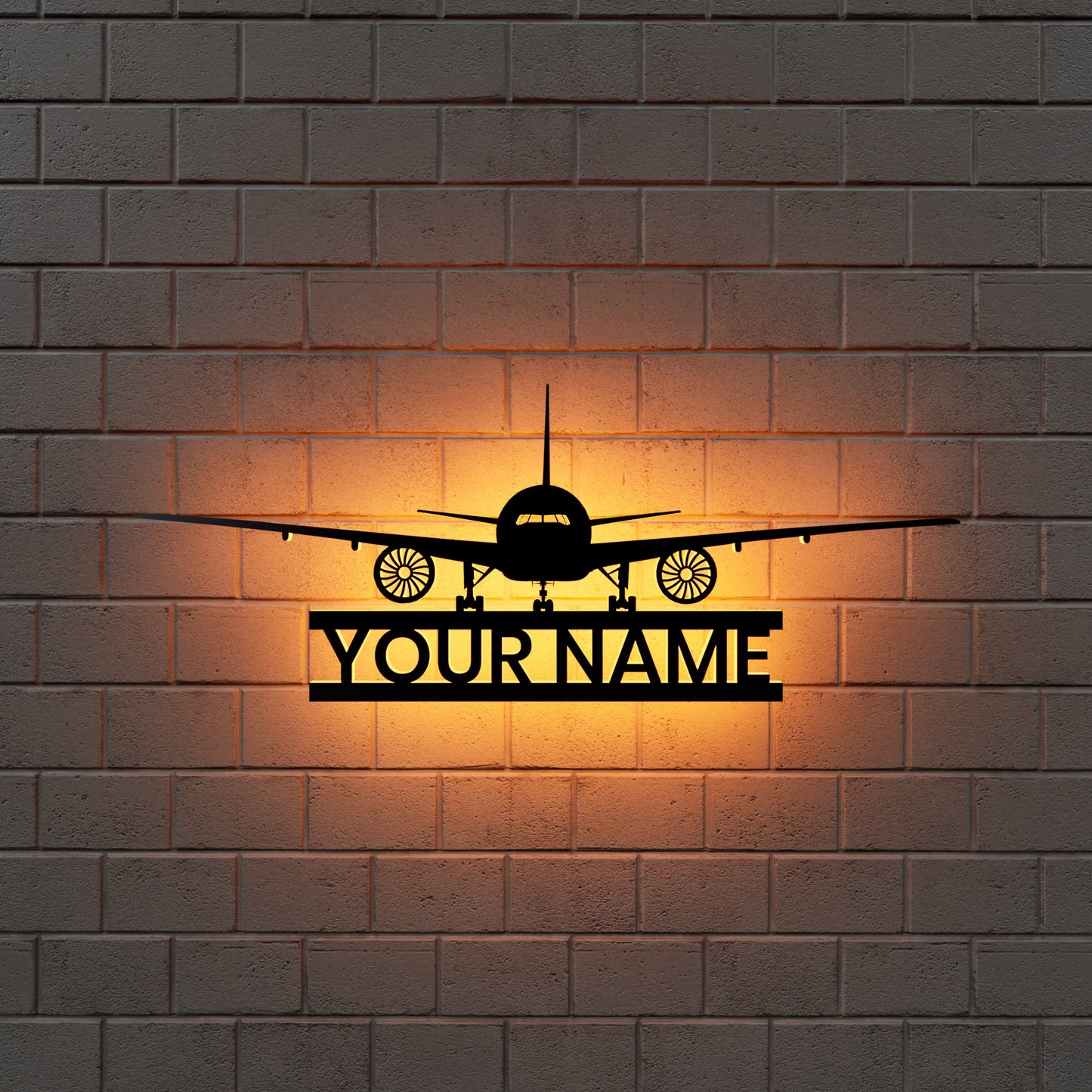 Airliner RGB Led Wall Sign Personalized - Kutalp