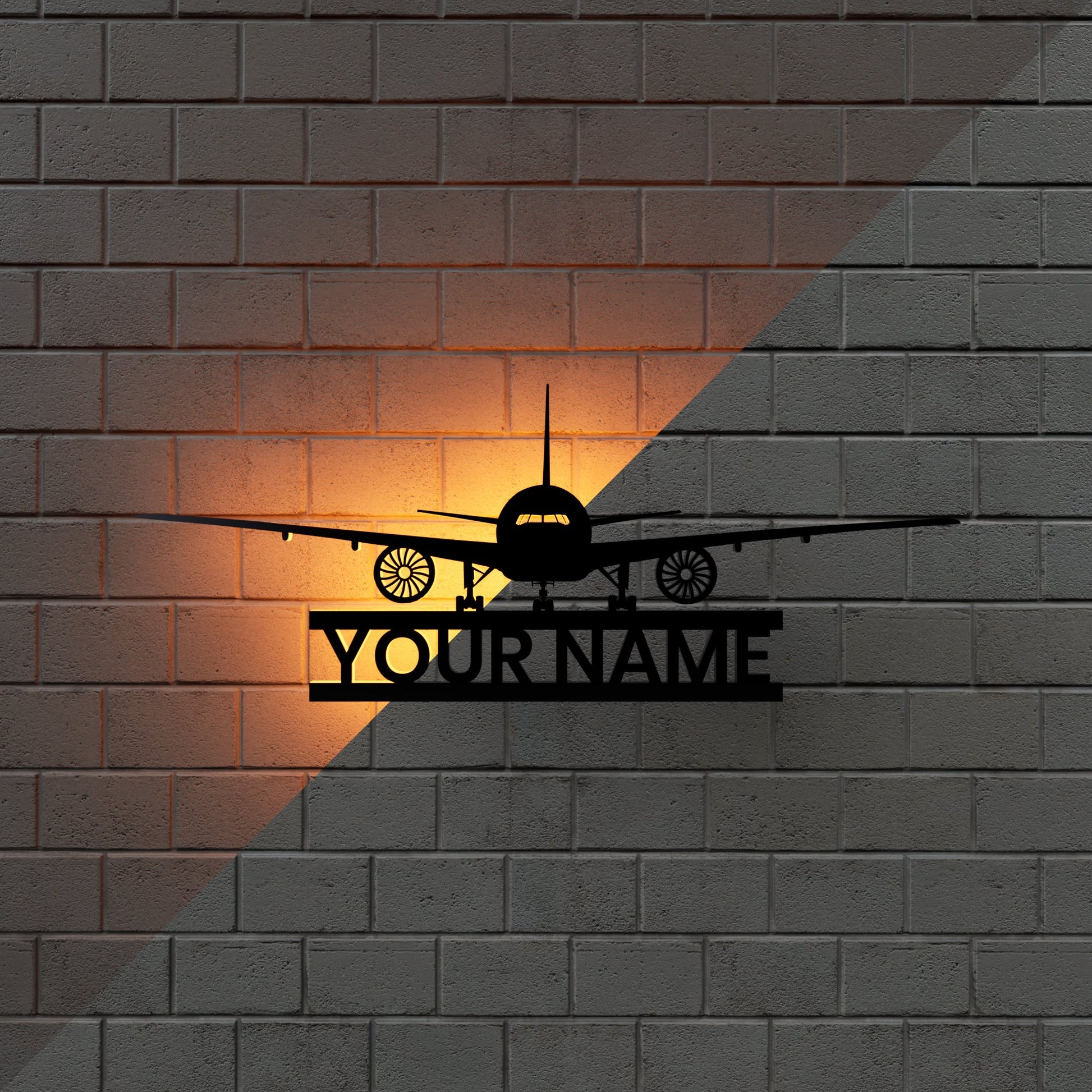Airliner RGB Led Wall Sign Personalized - Kutalp