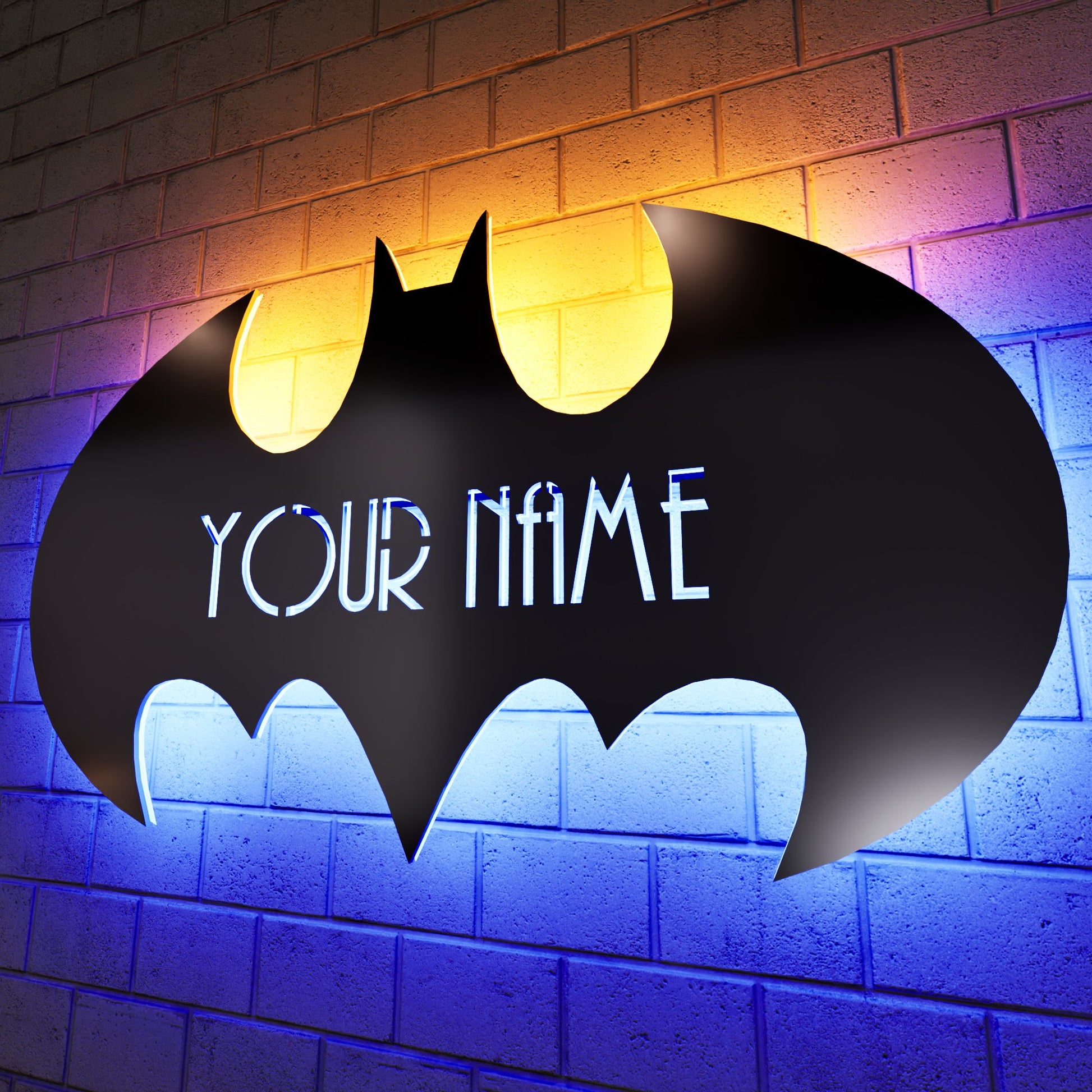 Batman Personalized Wall Sign, Led Wall Decor - Kutalp