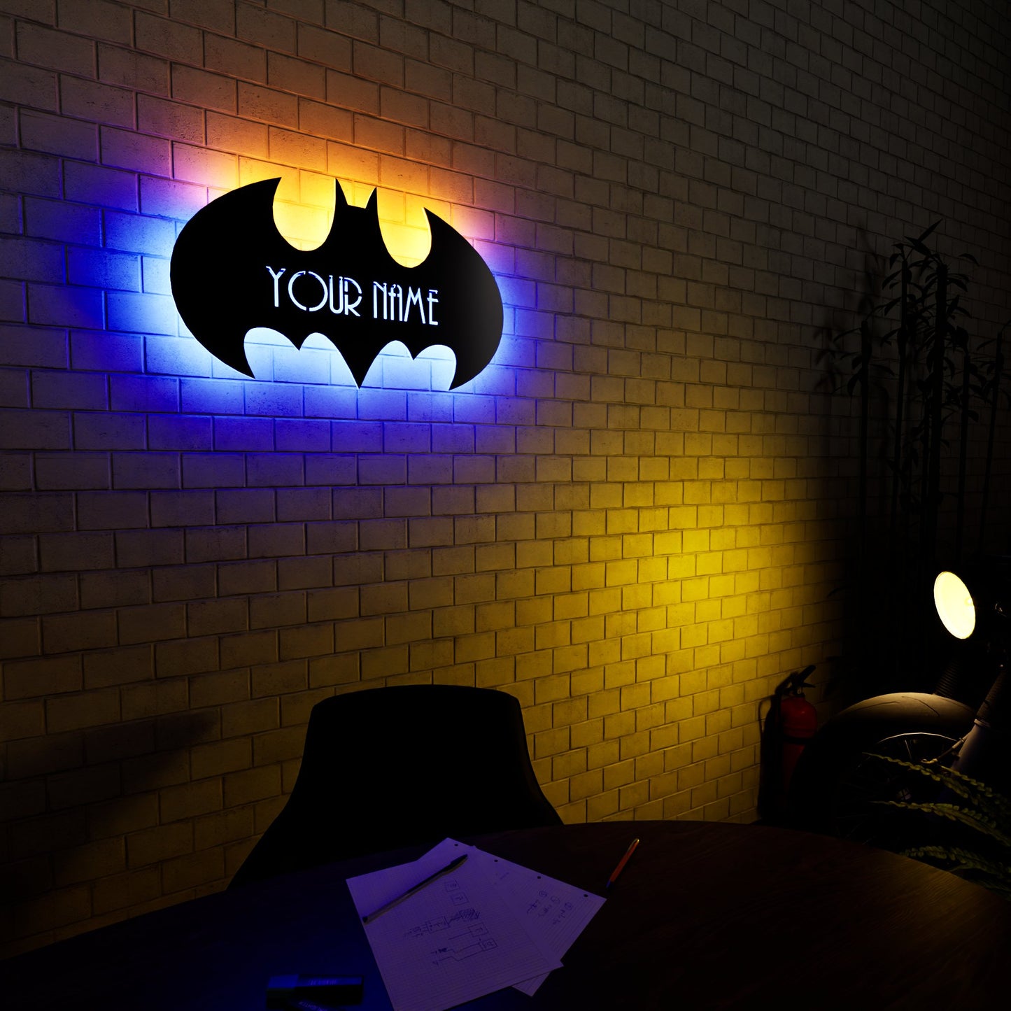 Batman Personalized Wall Sign, Led Wall Decor - Kutalp