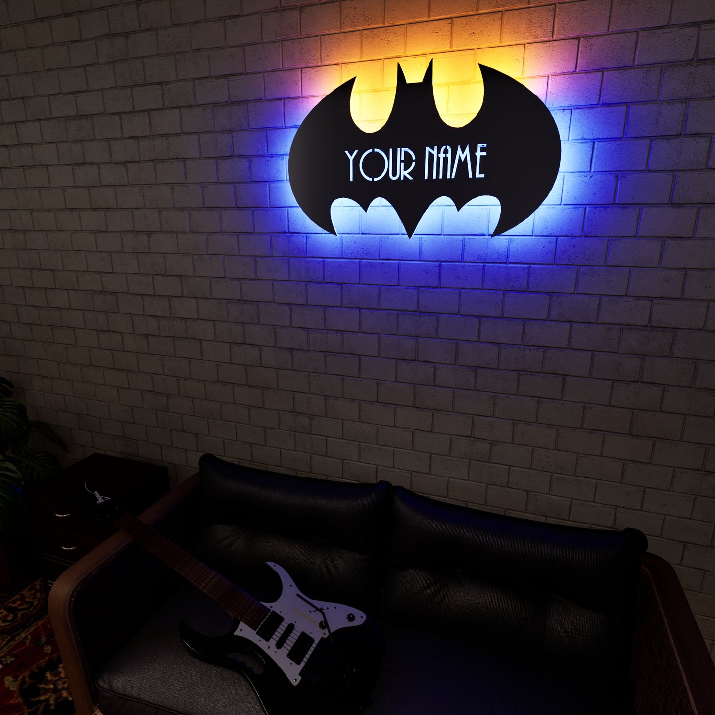 Batman Personalized Wall Sign, Led Wall Decor - Kutalp