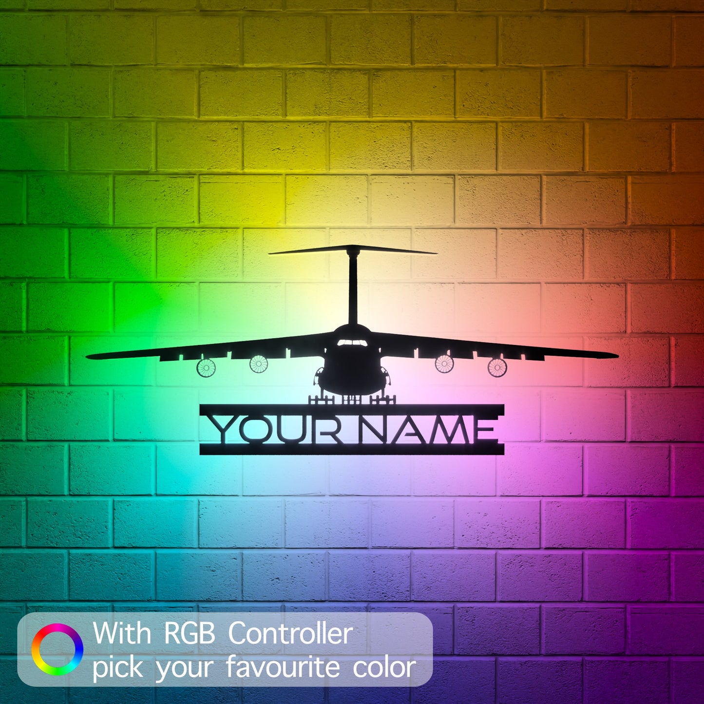 Cargo Aircraft RGB Led Wall Sign Personalized - Kutalp