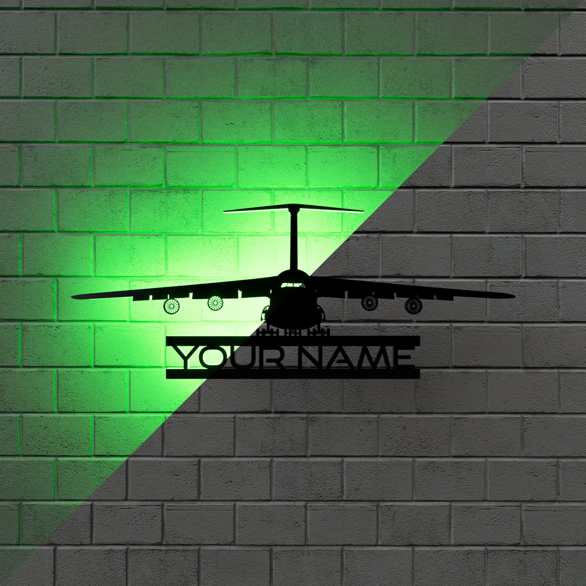 Cargo Aircraft RGB Led Wall Sign Personalized - Kutalp