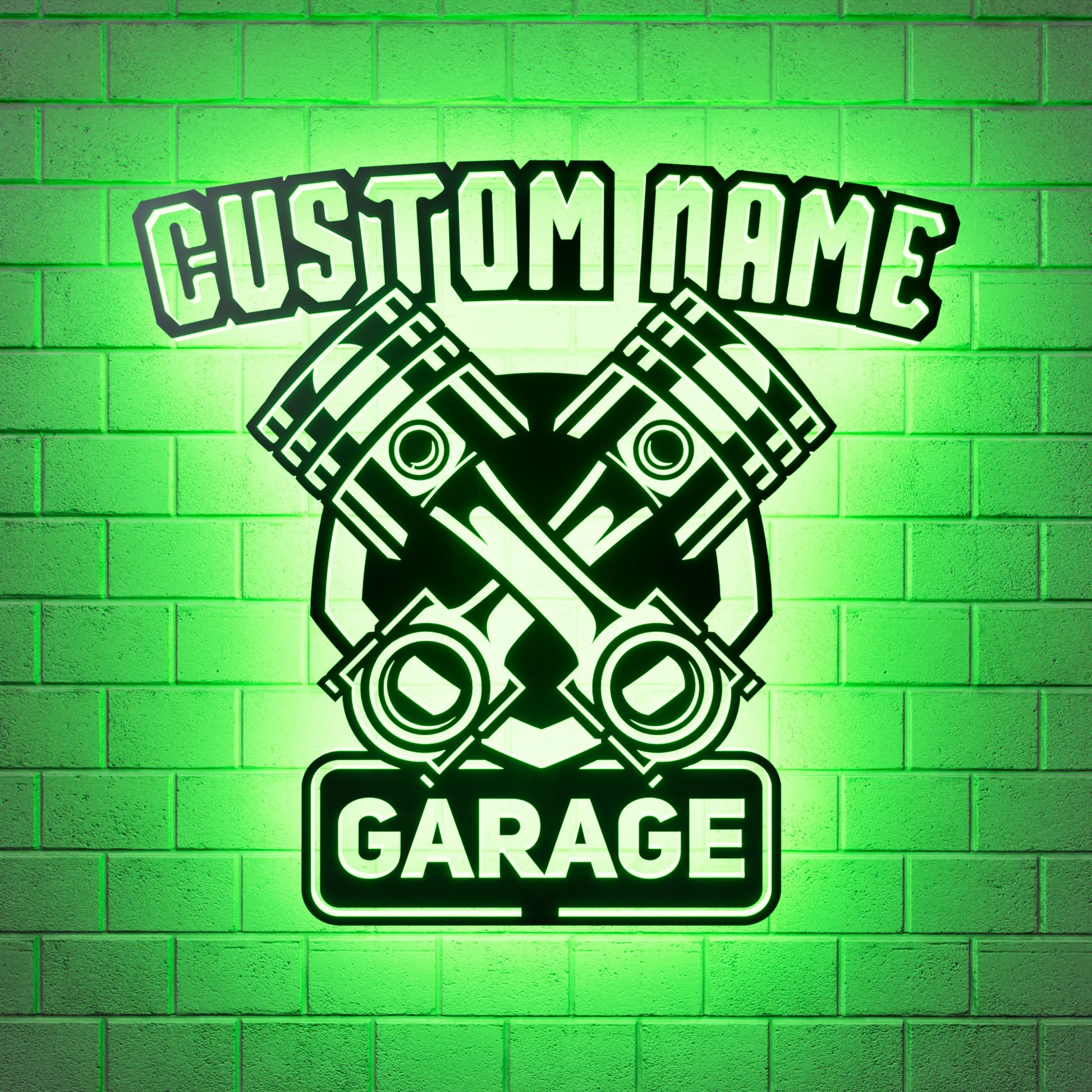 Custom Garage Metal RGB Led Wall Sign Personalized - Kutalp