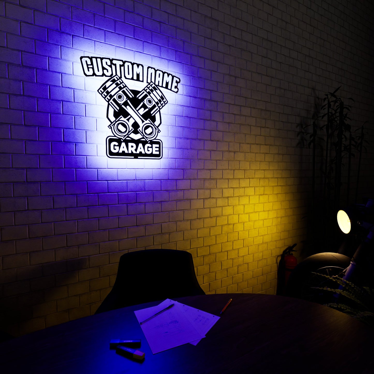 Custom Garage Metal RGB Led Wall Sign Personalized - Kutalp