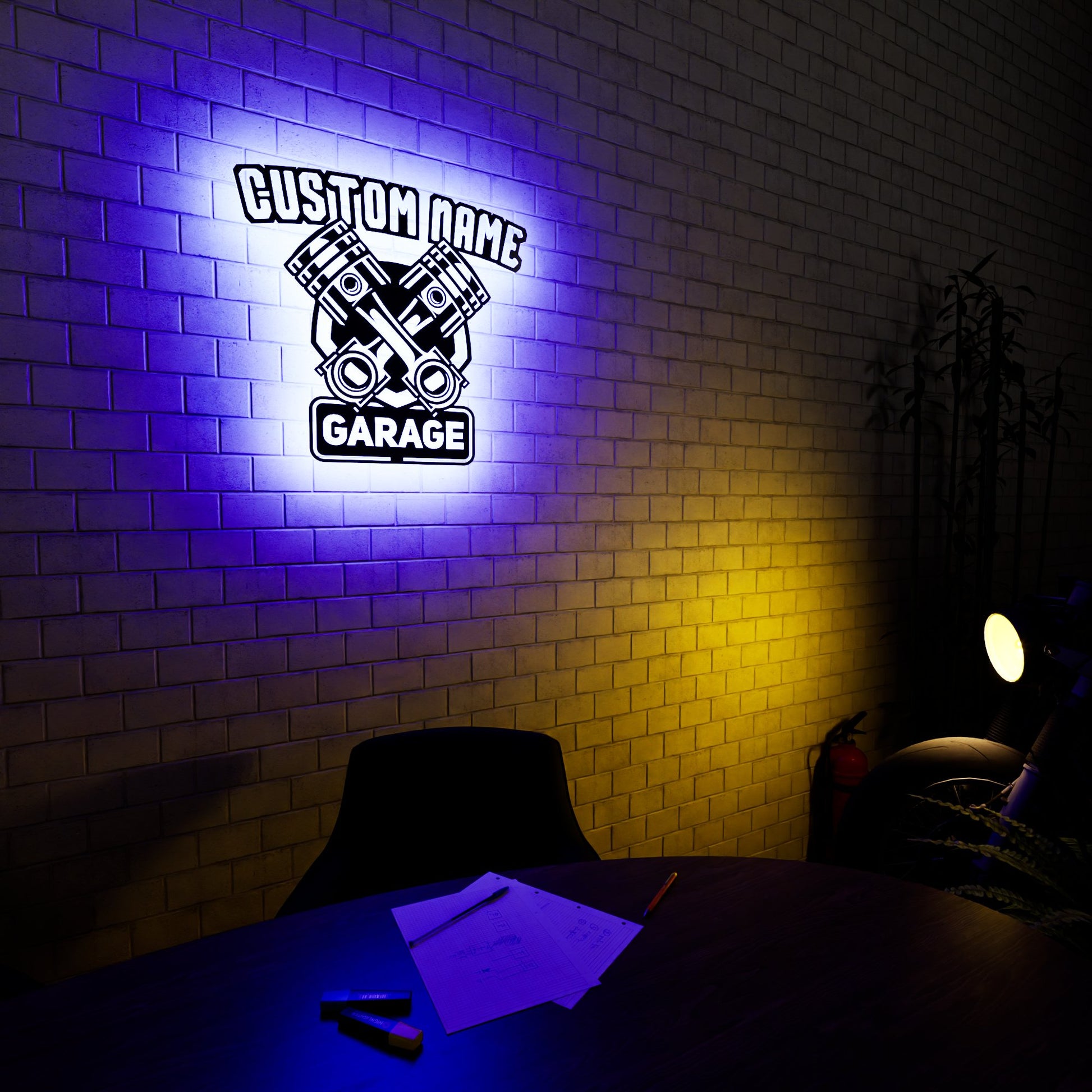 Custom Garage Metal RGB Led Wall Sign Personalized - Kutalp