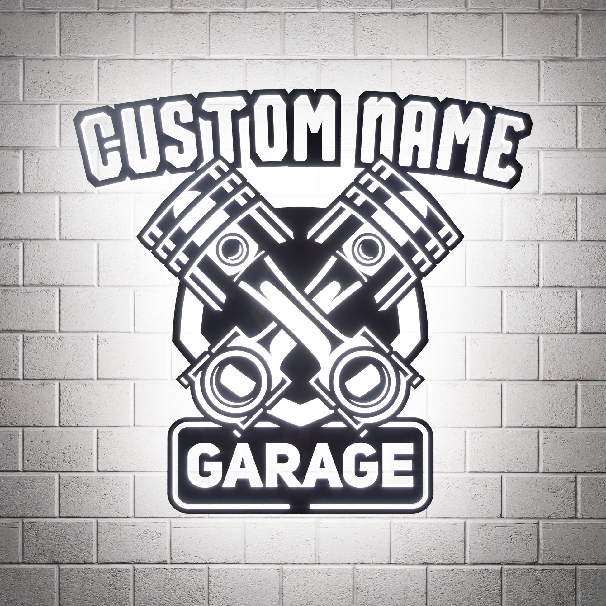Custom Garage Metal RGB Led Wall Sign Personalized - Kutalp