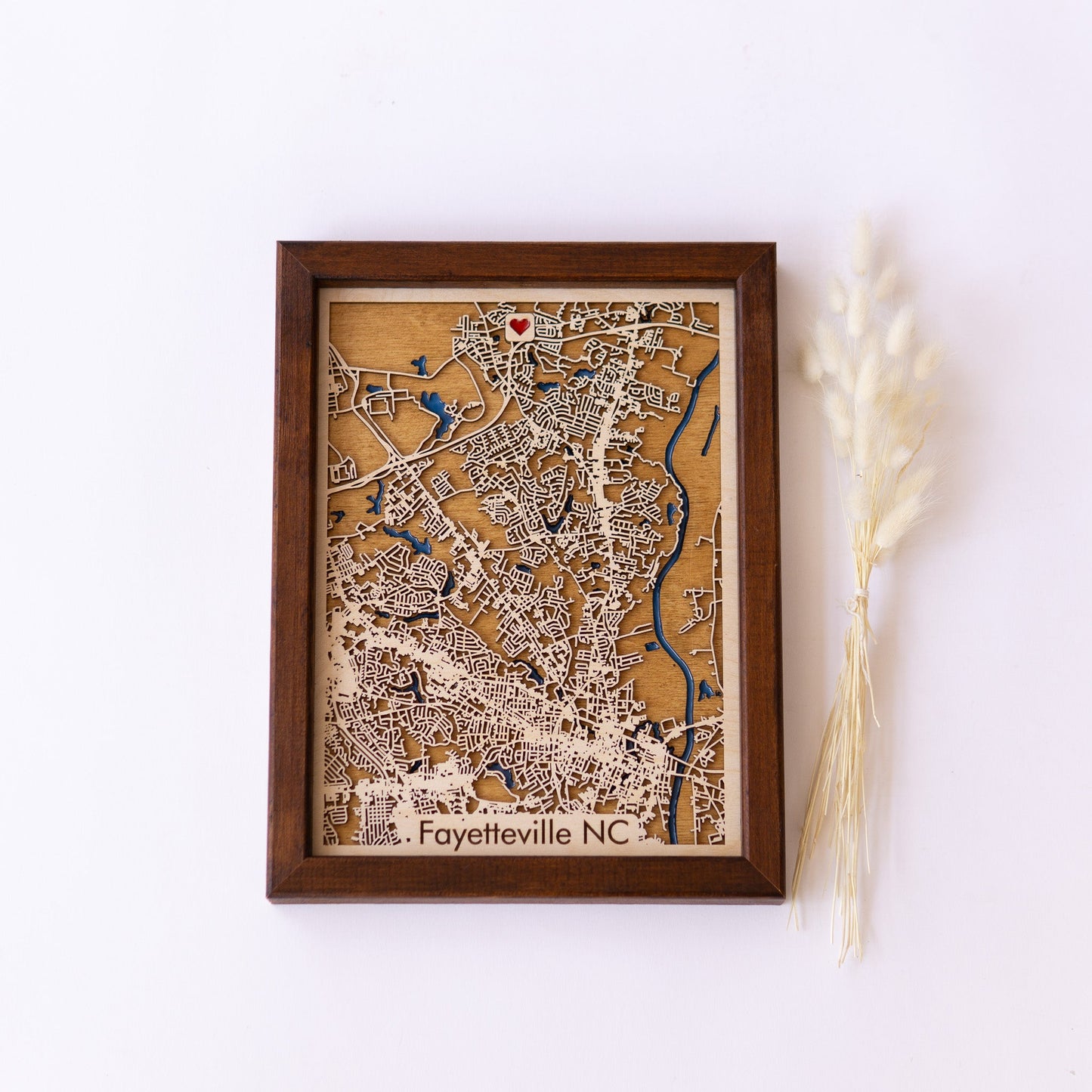 Fayetteville NC Wooden City Map | Wood & Epoxy - Kutalp