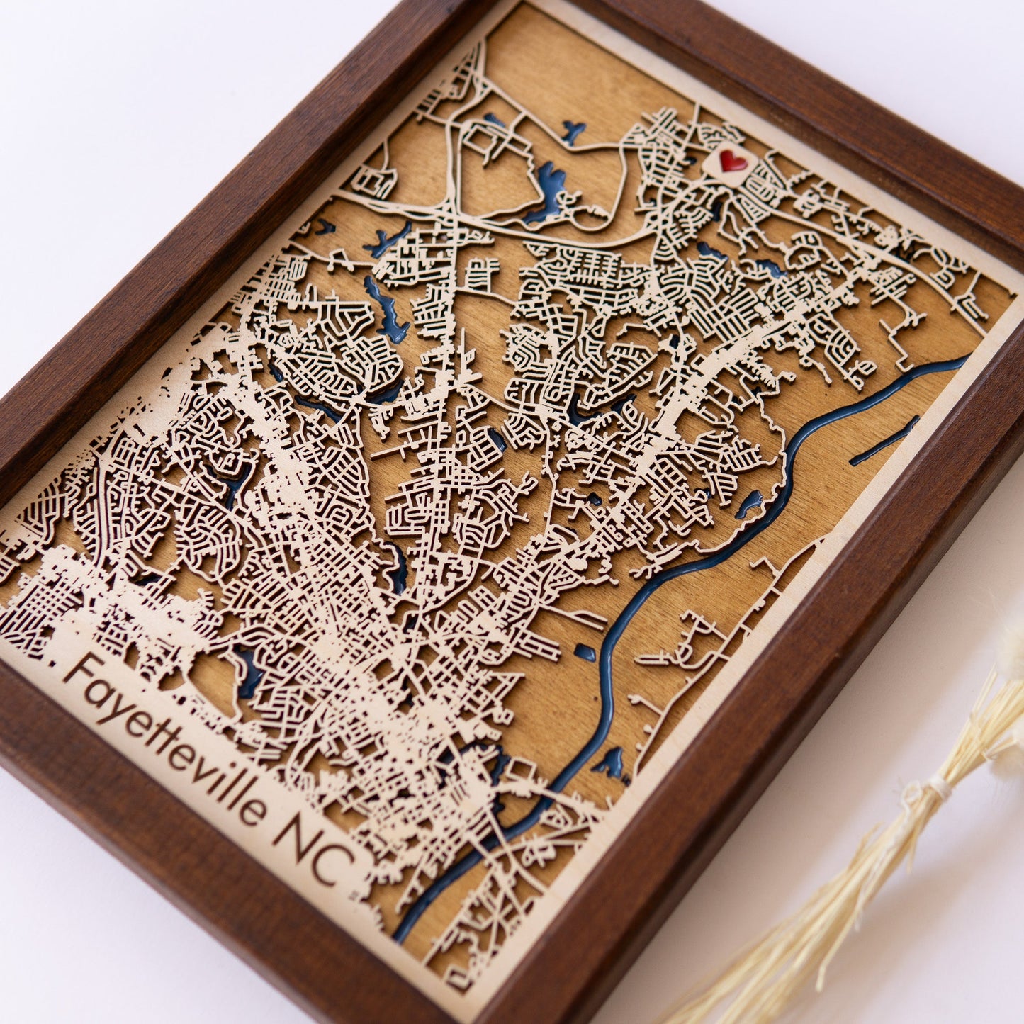 Fayetteville NC Wooden City Map | Wood & Epoxy - Kutalp