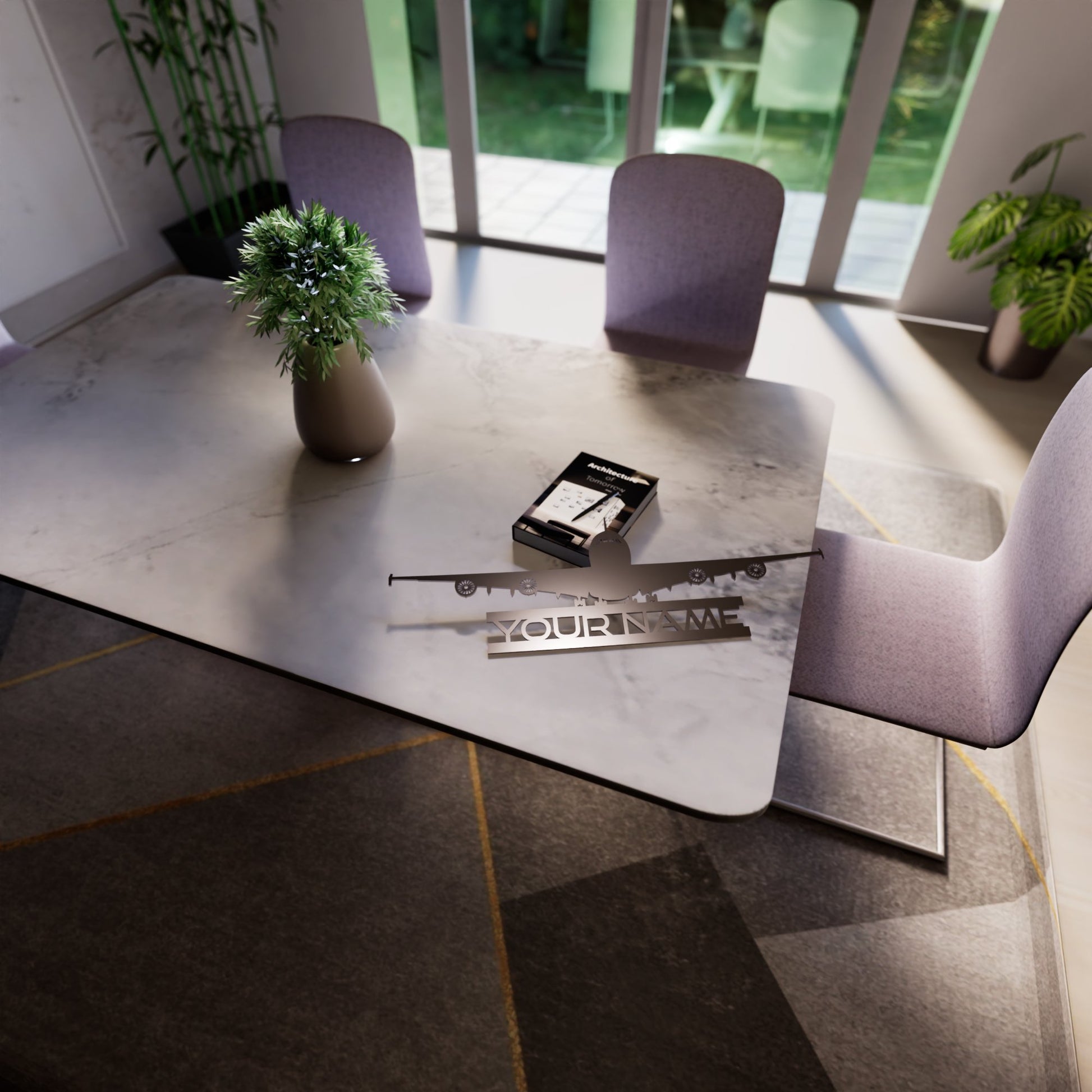 Four-engined Jet Airliner RGB Led Wall Sign Personalized - Kutalp