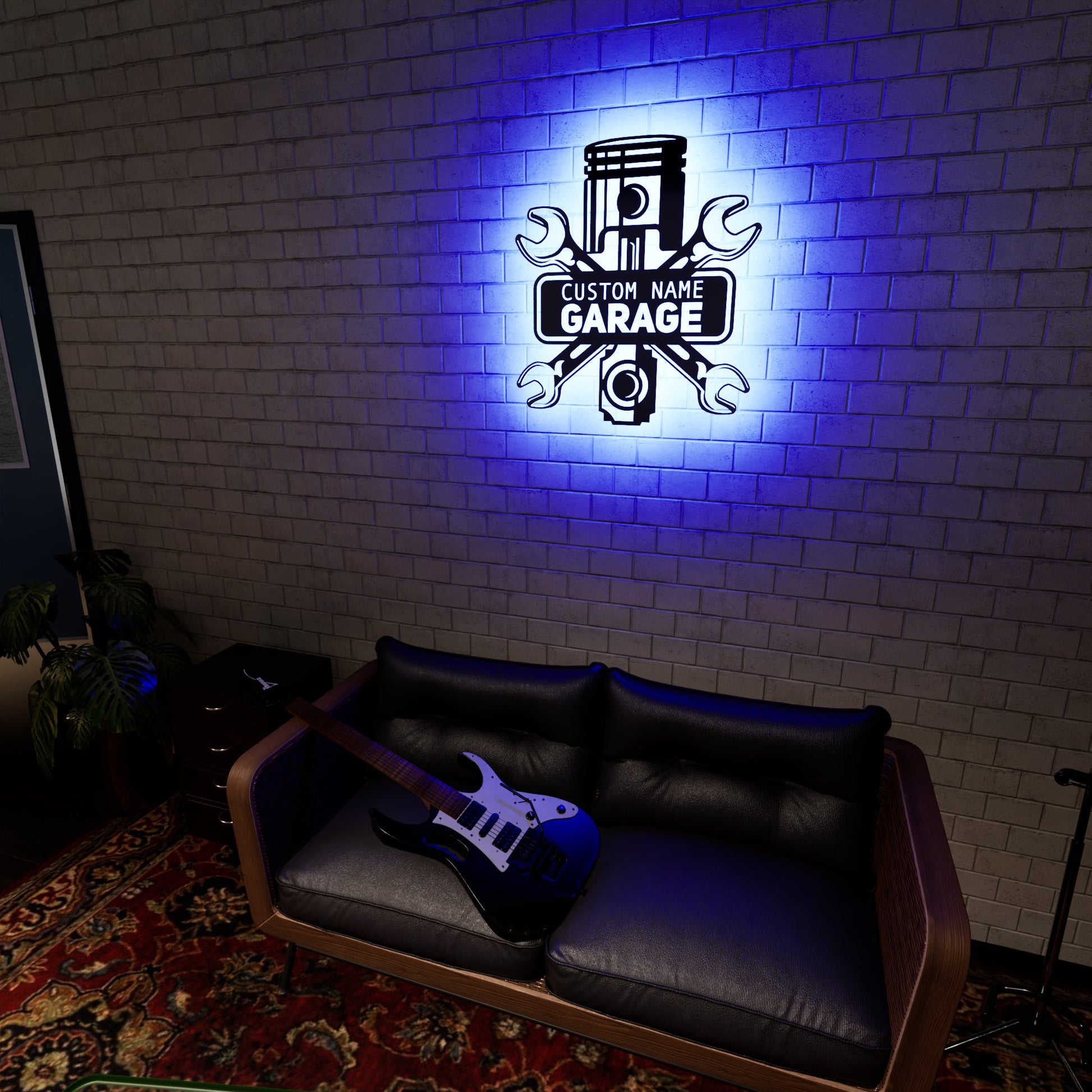 Garage Metal RGB Led Wall Sign Personalized - Kutalp