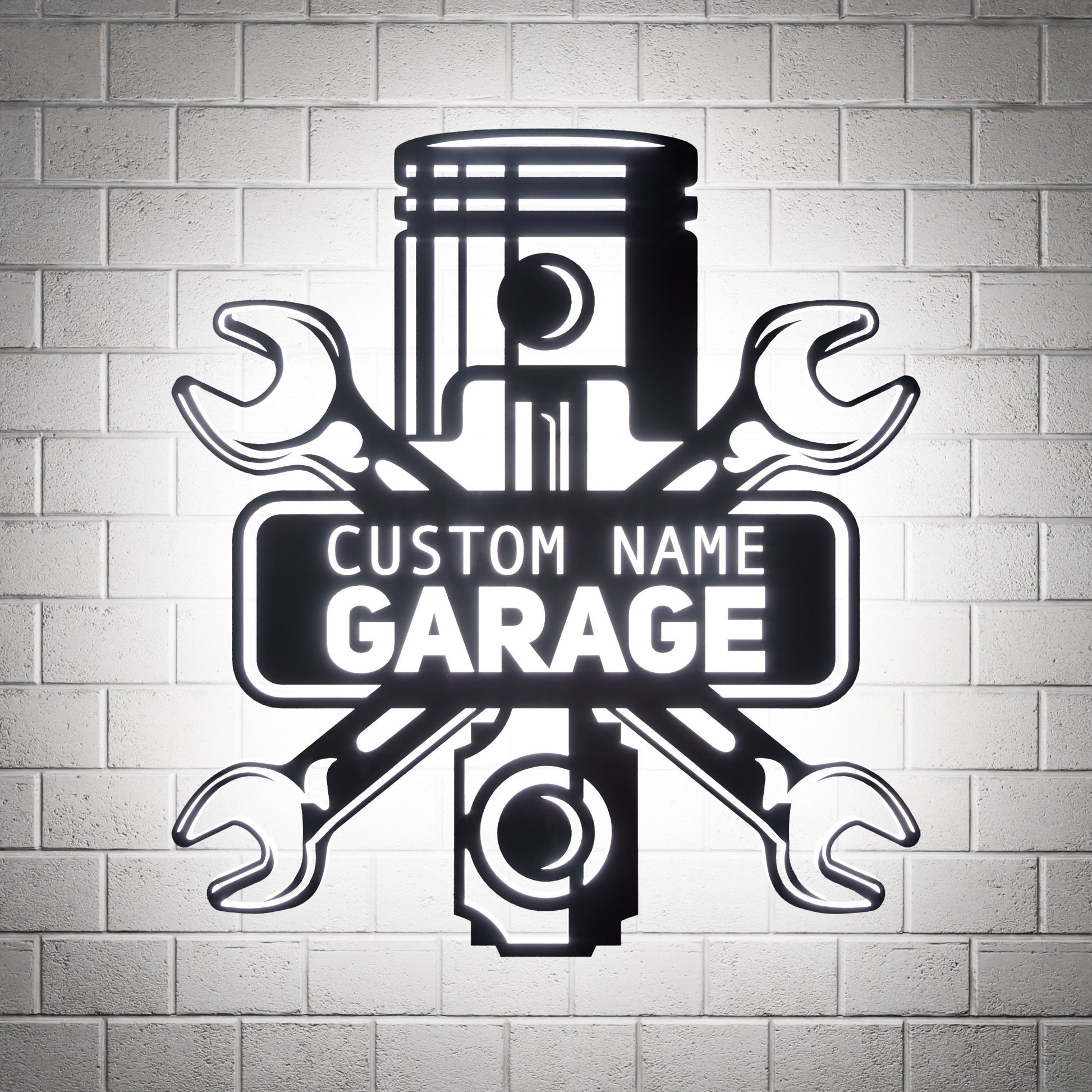 Garage Metal RGB Led Wall Sign Personalized - Kutalp