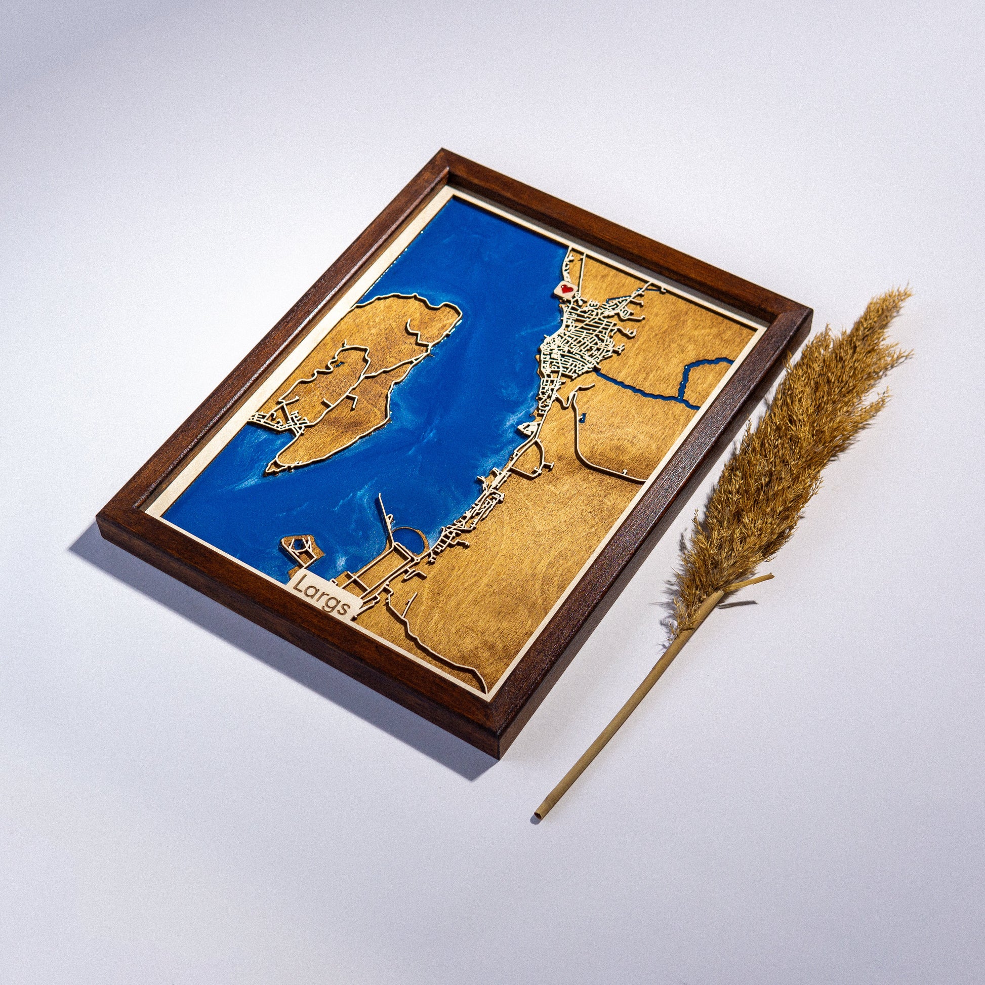 Largs Gift Wooden City Map | Wood & Epoxy - Kutalp