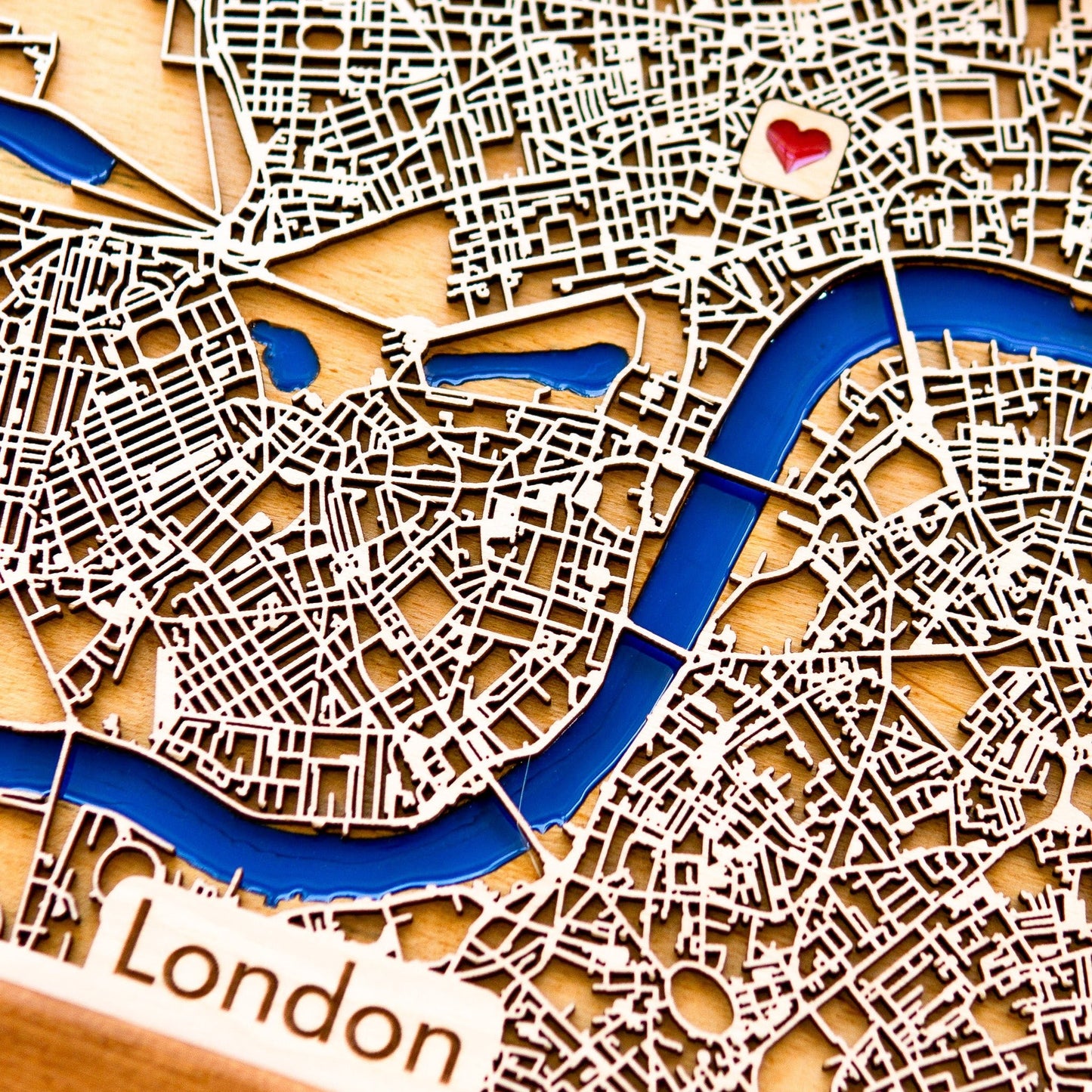 London Wooden City Map | Wood & Epoxy - Kutalp