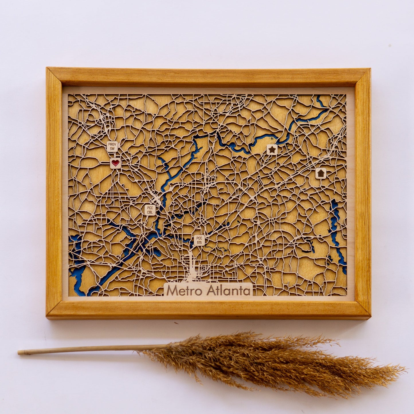 Metro Atlanta City Map | Wood & Epoxy - Kutalp