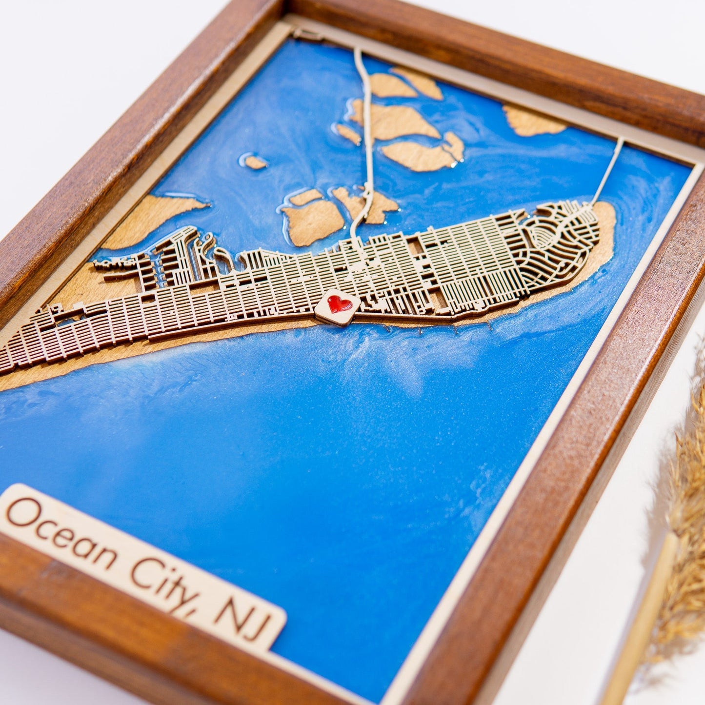 Ocean City, NJ Wooden City Map | Wood & Epoxy - Kutalp