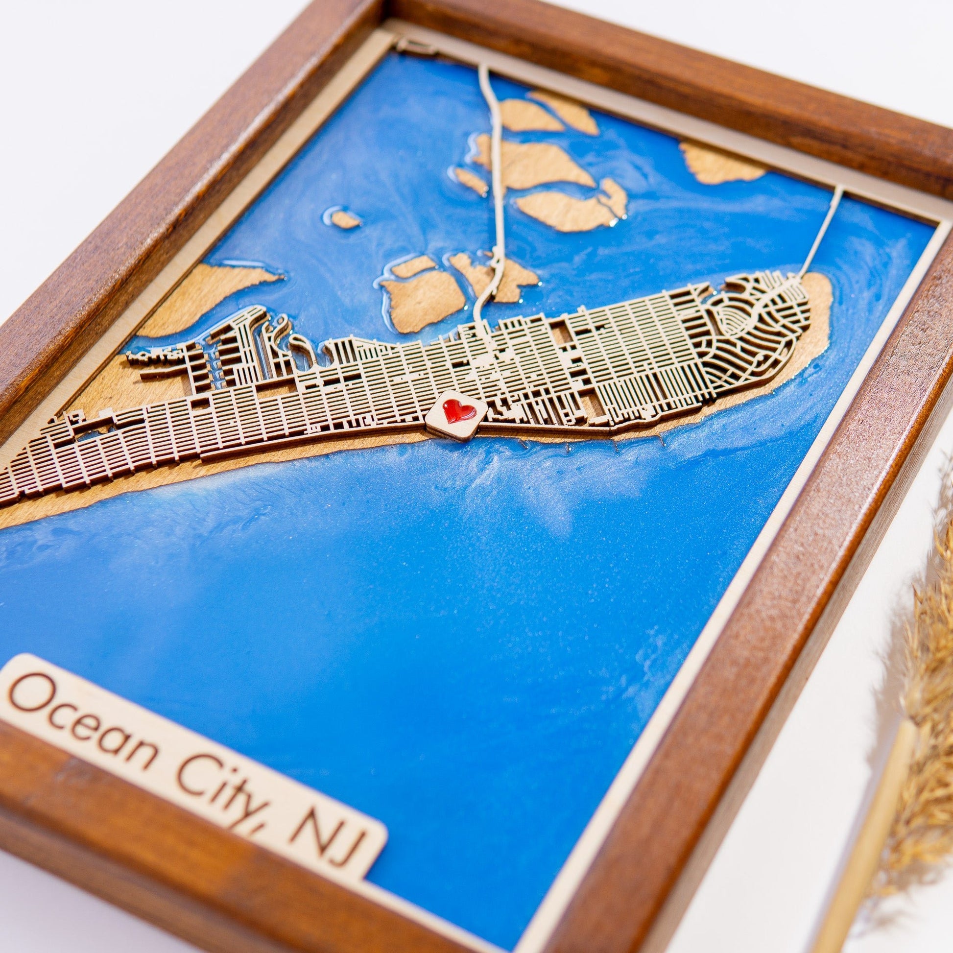 Ocean City, NJ Wooden City Map | Wood & Epoxy - Kutalp