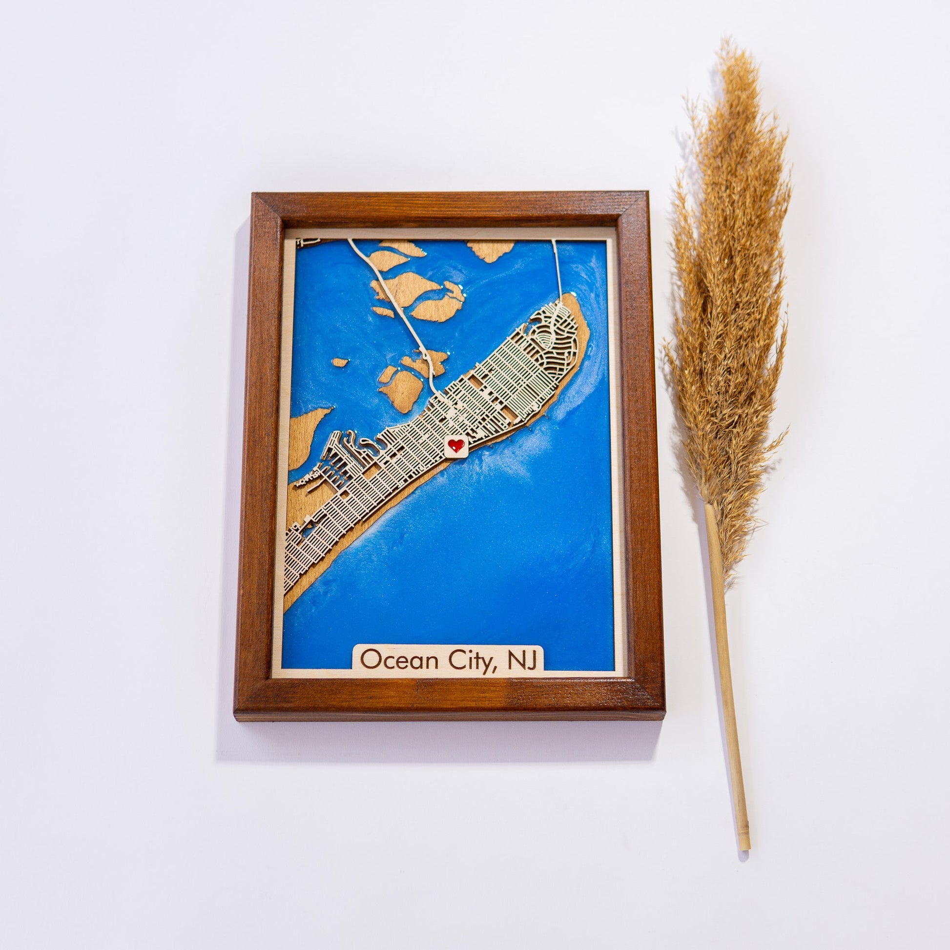 Ocean City, NJ Wooden City Map | Wood & Epoxy - Kutalp