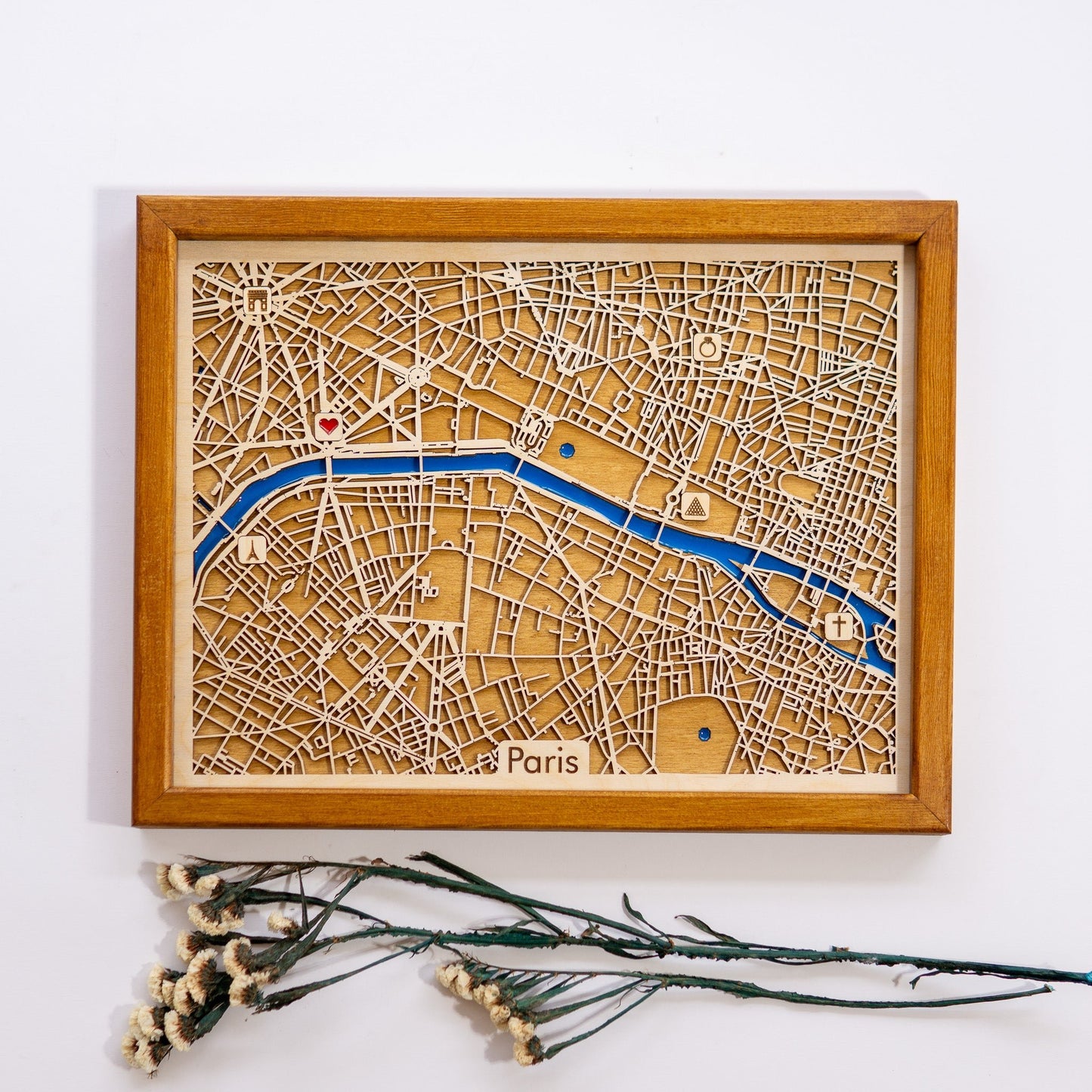 Paris Wooden City Map | Wood & Epoxy - Kutalp