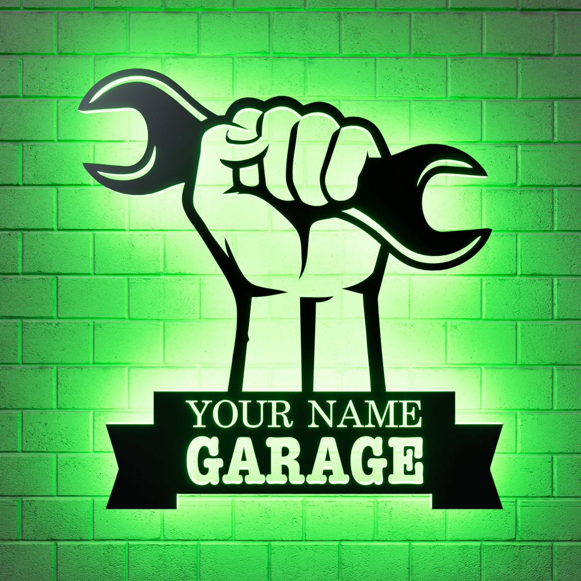 Repairman Wrench Metal RGB Led Wall Sign Personalized - Kutalp