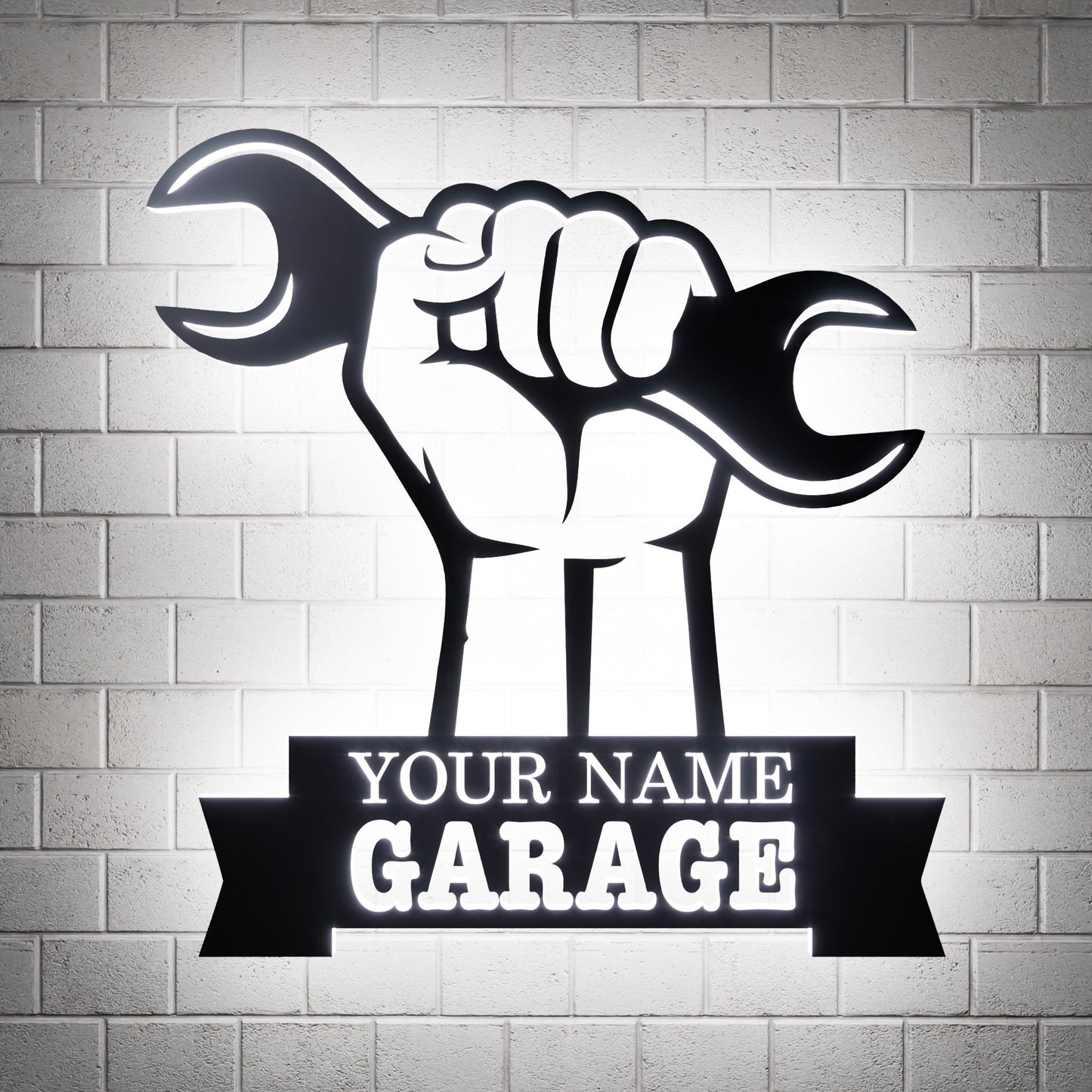 Repairman Wrench Metal RGB Led Wall Sign Personalized - Kutalp