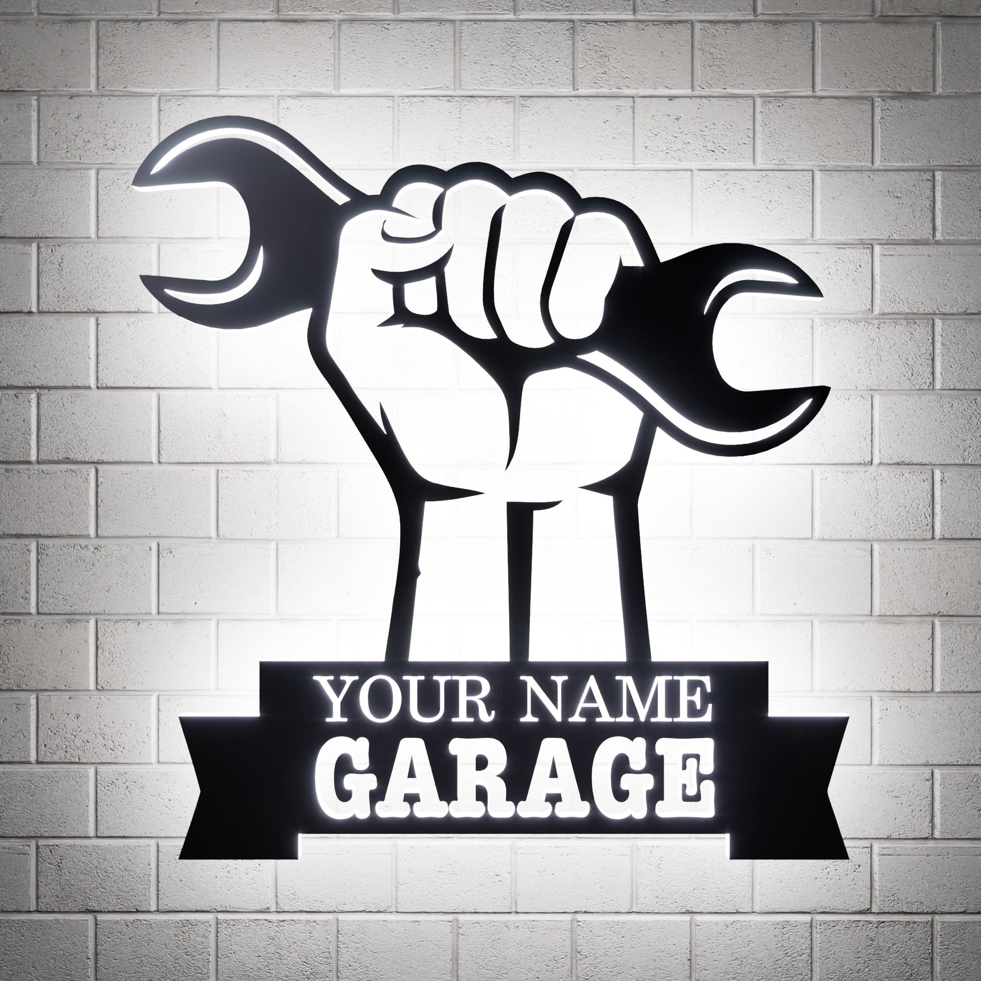 Repairman Wrench Metal RGB Led Wall Sign Personalized - Kutalp