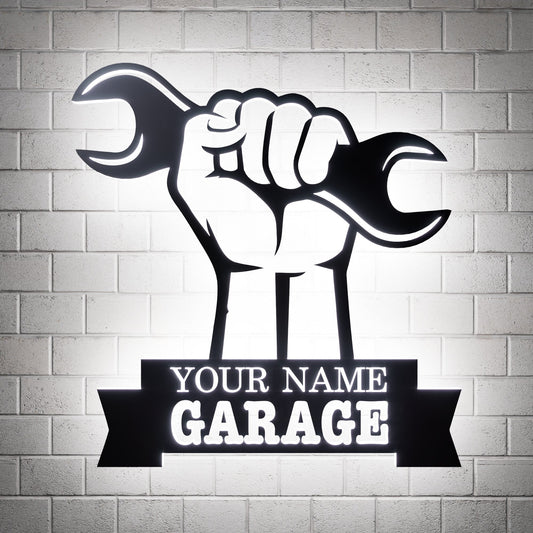 Repairman Wrench Metal RGB Led Wall Sign Personalized - Kutalp