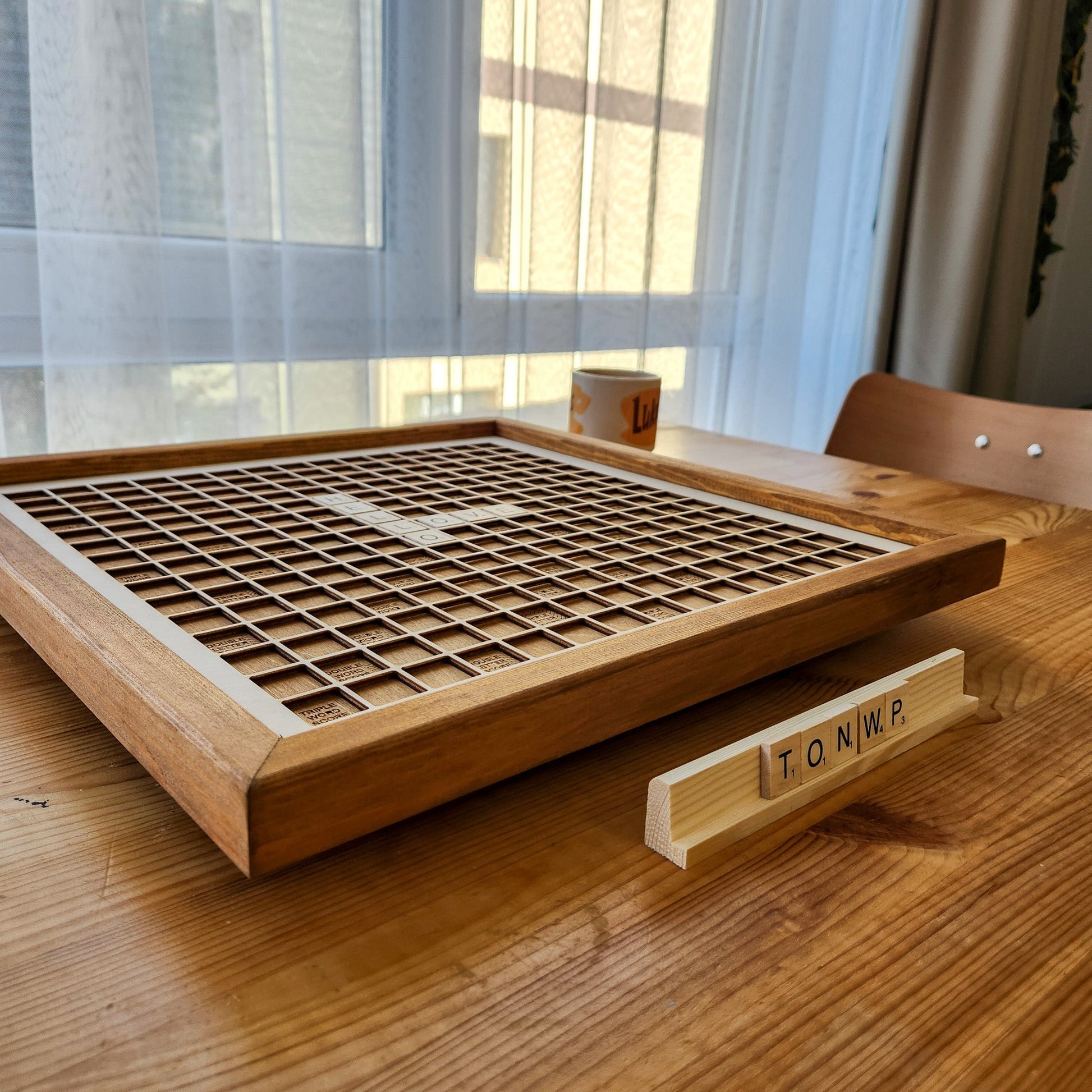 Rustic Word Game Board, Wooden, Game Board - Kutalp