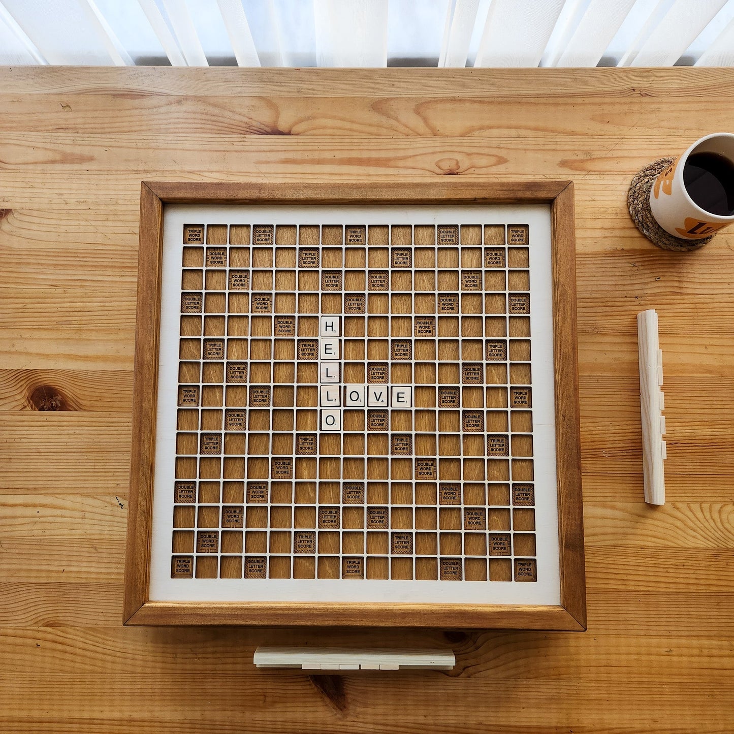 Rustic Word Game Board, Wooden, Game Board - Kutalp