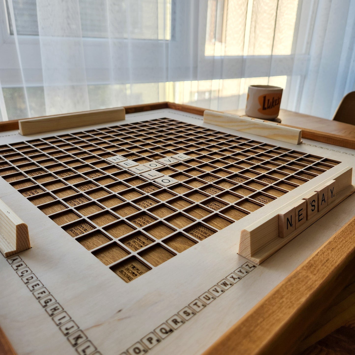 Rustic Word Game Board, Wooden, Game Board - Kutalp