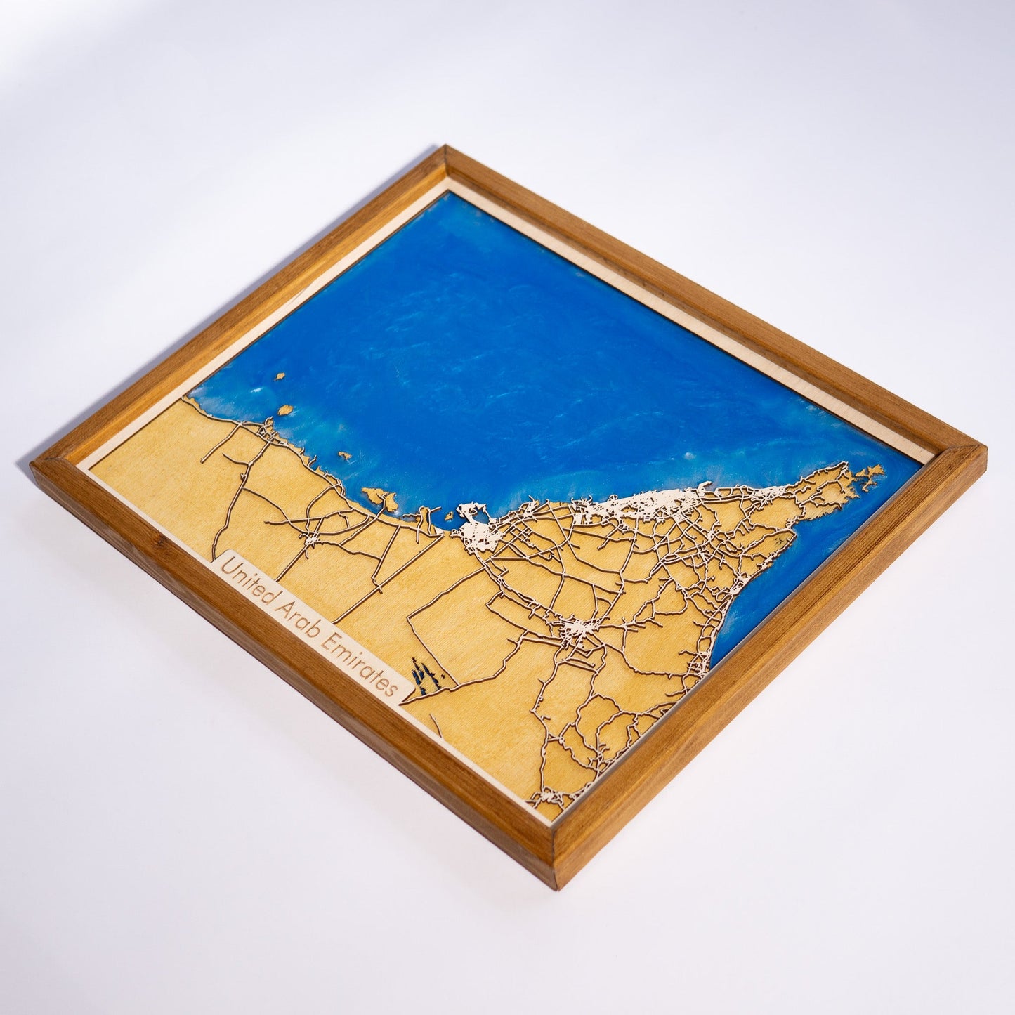 United Arab Emirates City Map | Wood & Epoxy (Copy) - Kutalp