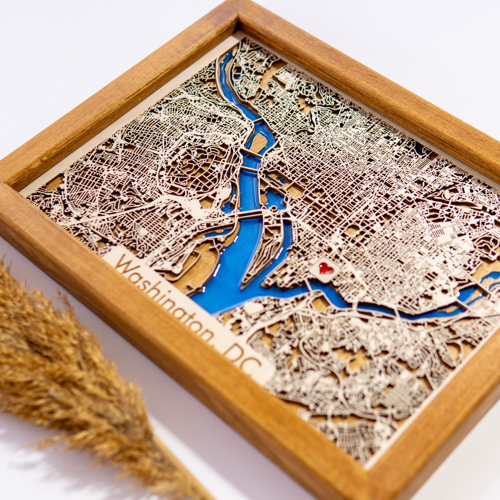 Washington Wooden City Map | Wood & Epoxy - Kutalp