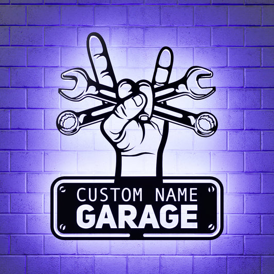 Workshop Metal RGB Led Wall Sign Personalized - Kutalp