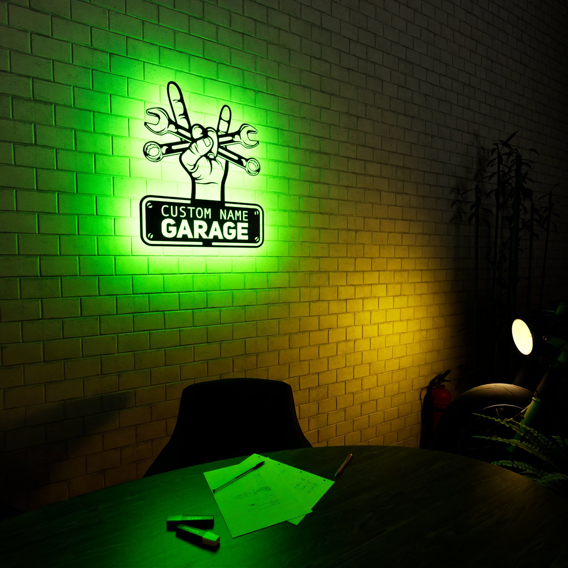 Workshop Metal RGB Led Wall Sign Personalized - Kutalp