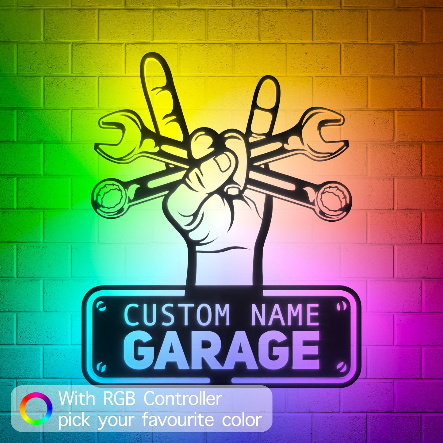 Workshop Metal RGB Led Wall Sign Personalized - Kutalp
