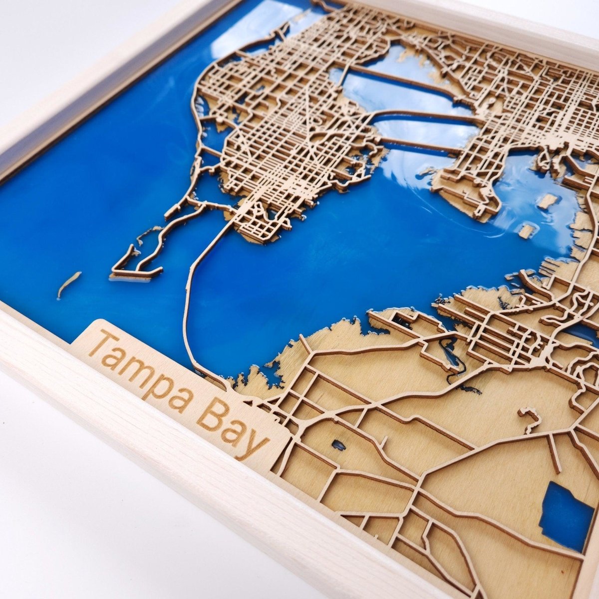 5th Anniversary Gift Wooden City Map | Wood & Epoxy - Kutalp
