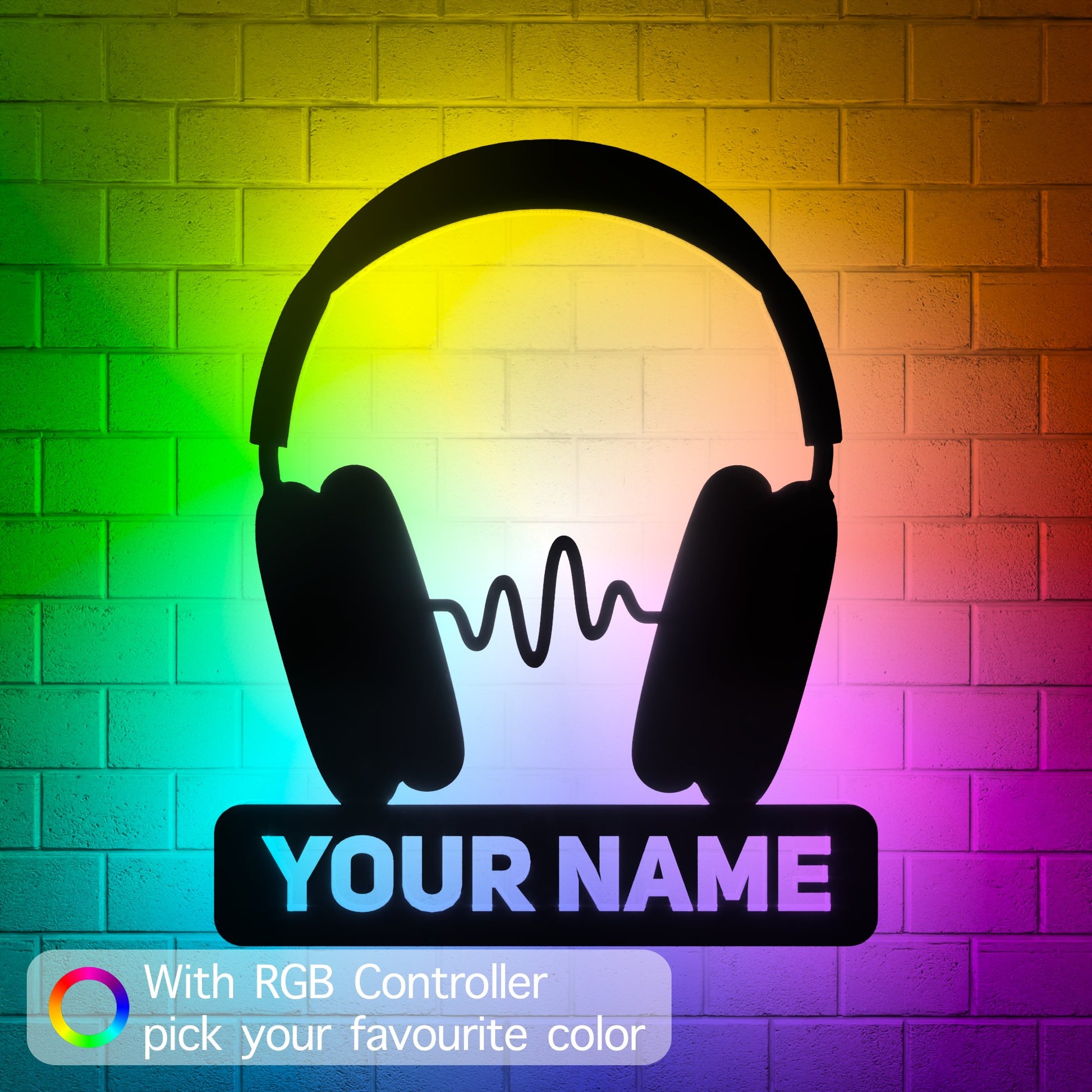 AirPods Max Wave RGB Led Wall Sign Personalized - Kutalp