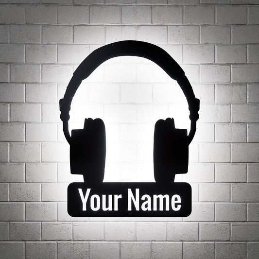 Audio Technica Headphone RGB Led Wall Sign Personalized - Kutalp