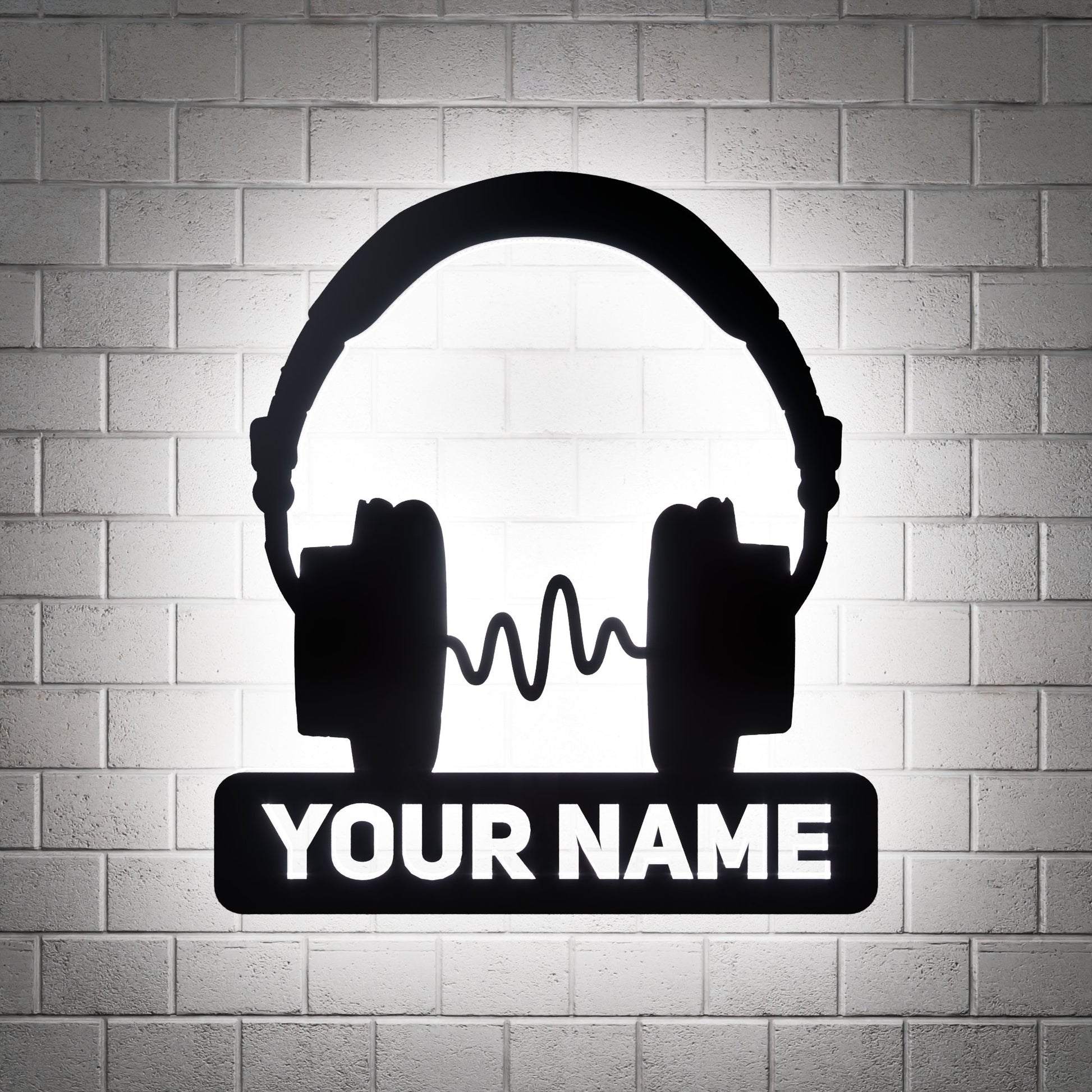 Audio Technica Wave Headphone RGB Led Wall Sign Personalized - Kutalp