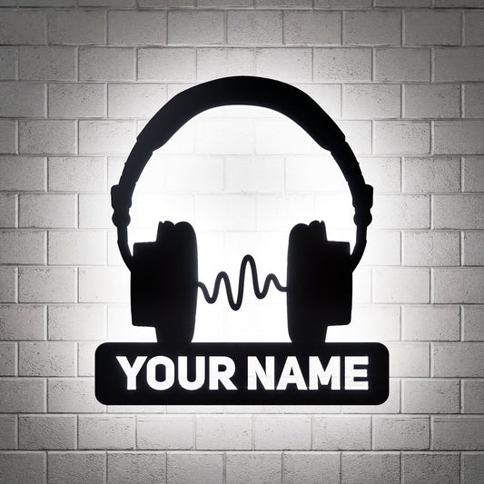 Audio Technica Wave Headphone RGB Led Wall Sign Personalized - Kutalp