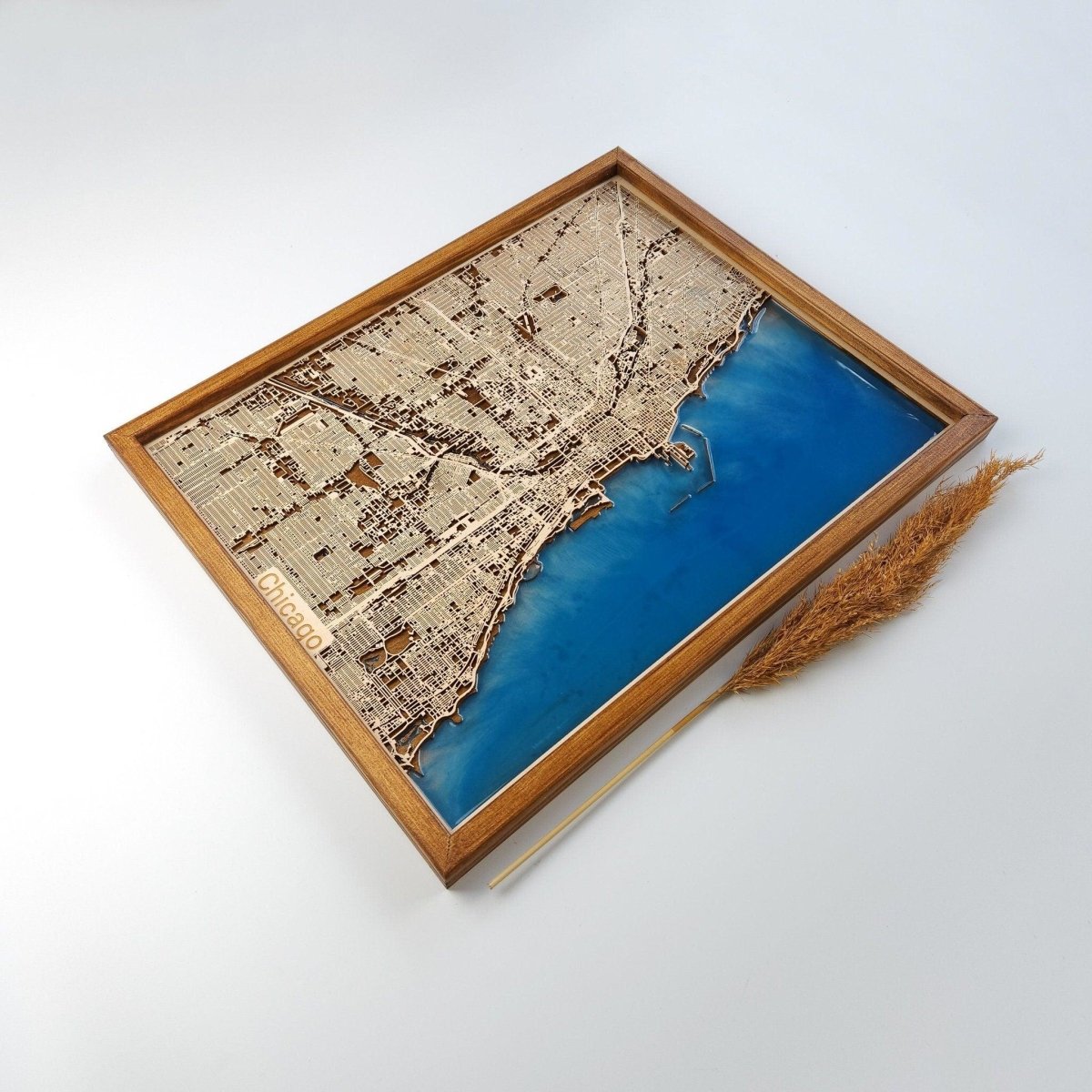 Chicago Wood Map | Wood & Epoxy - Kutalp
