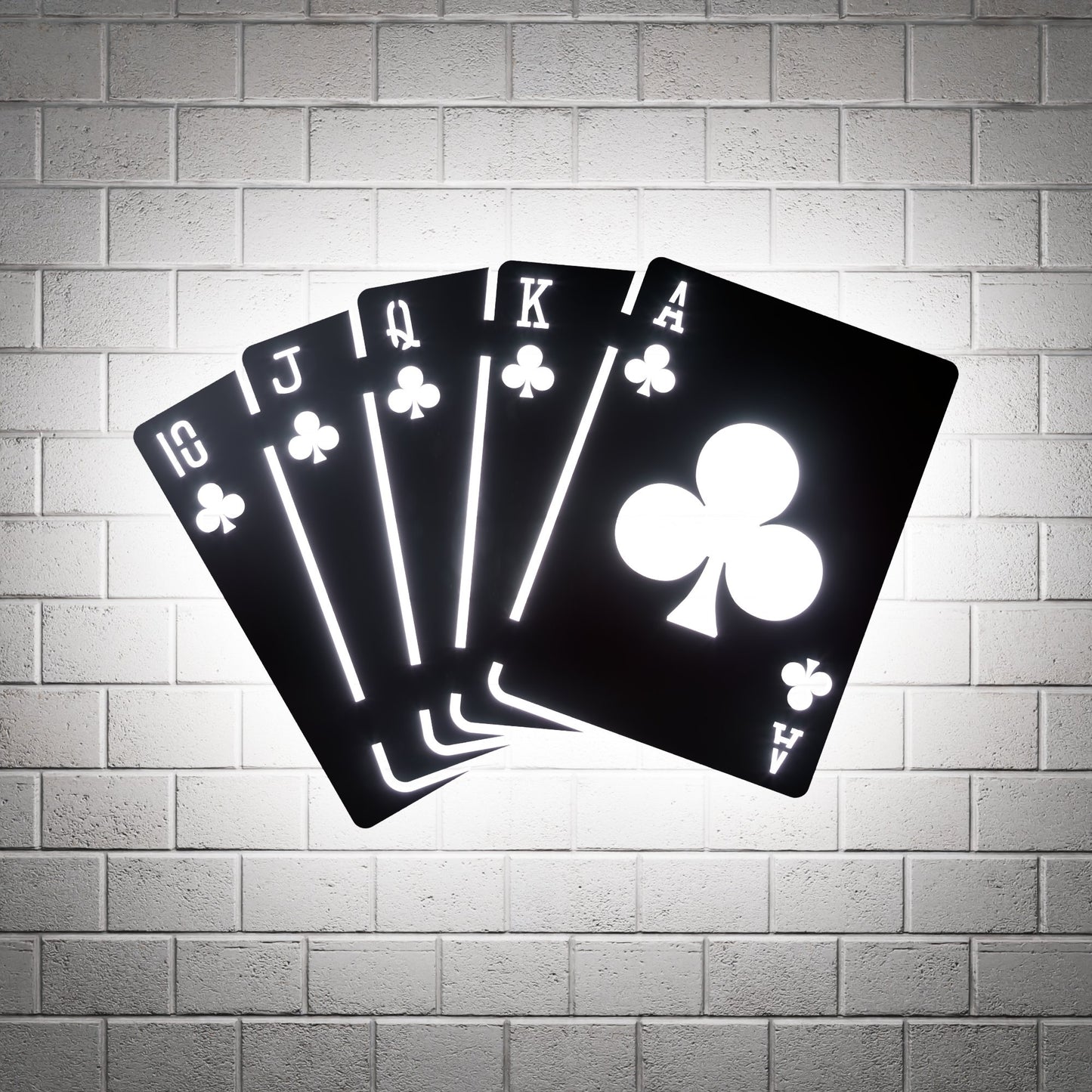 Clubs Royal Flush RGB Led Wall Sign: Poker - Kutalp
