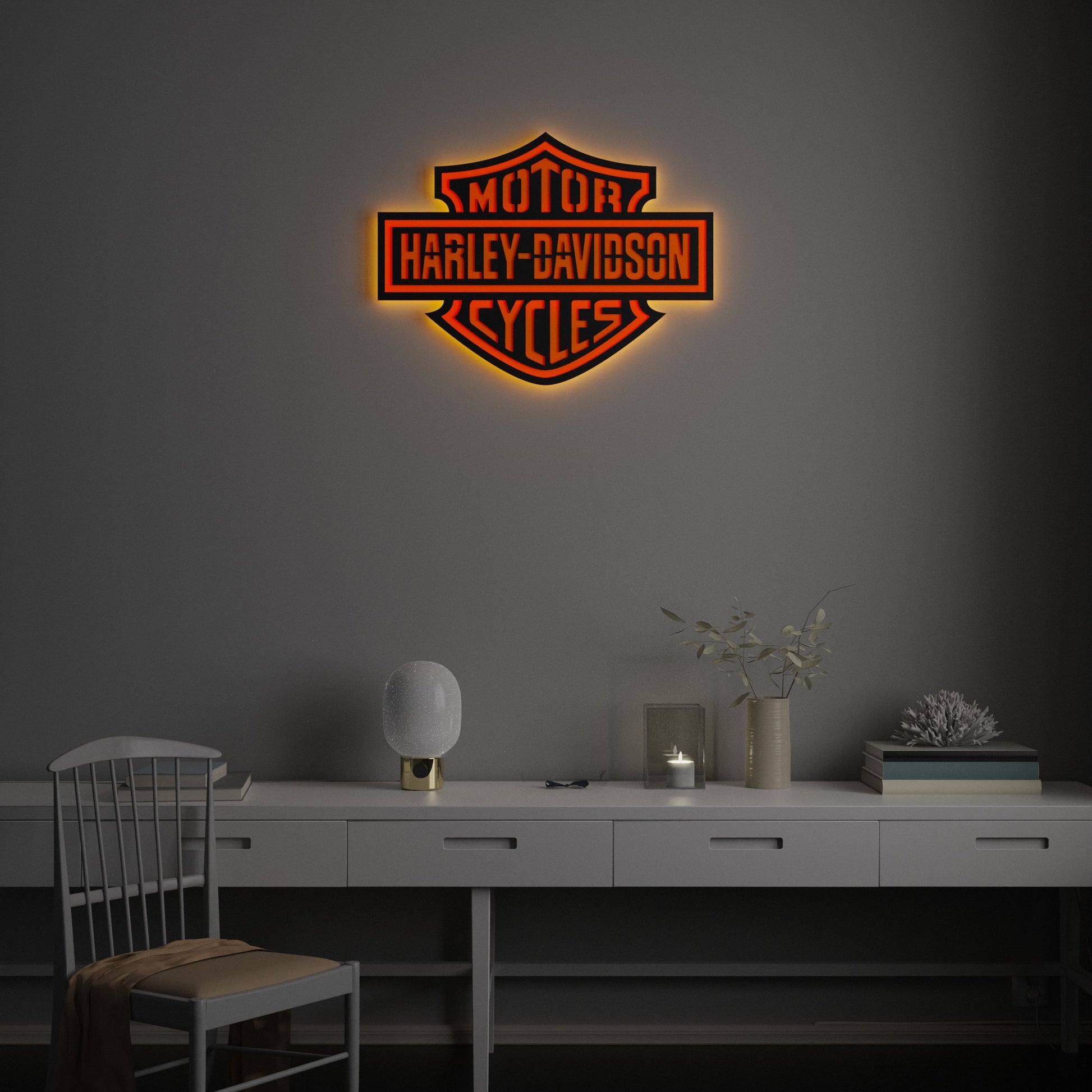 Harley Davidson Colored Wall Sign - Kutalp