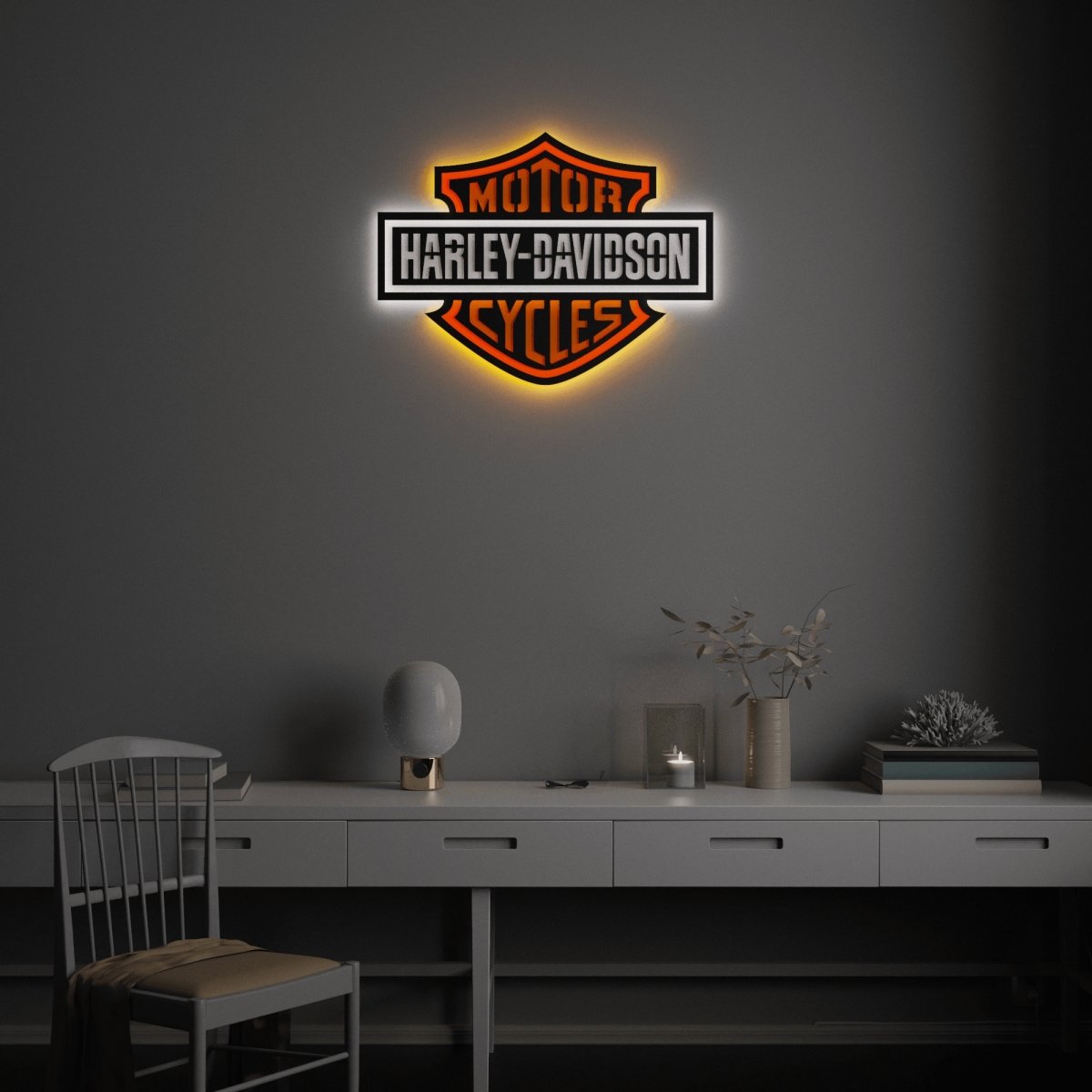 Harley Davidson Colored Wall Sign - Kutalp