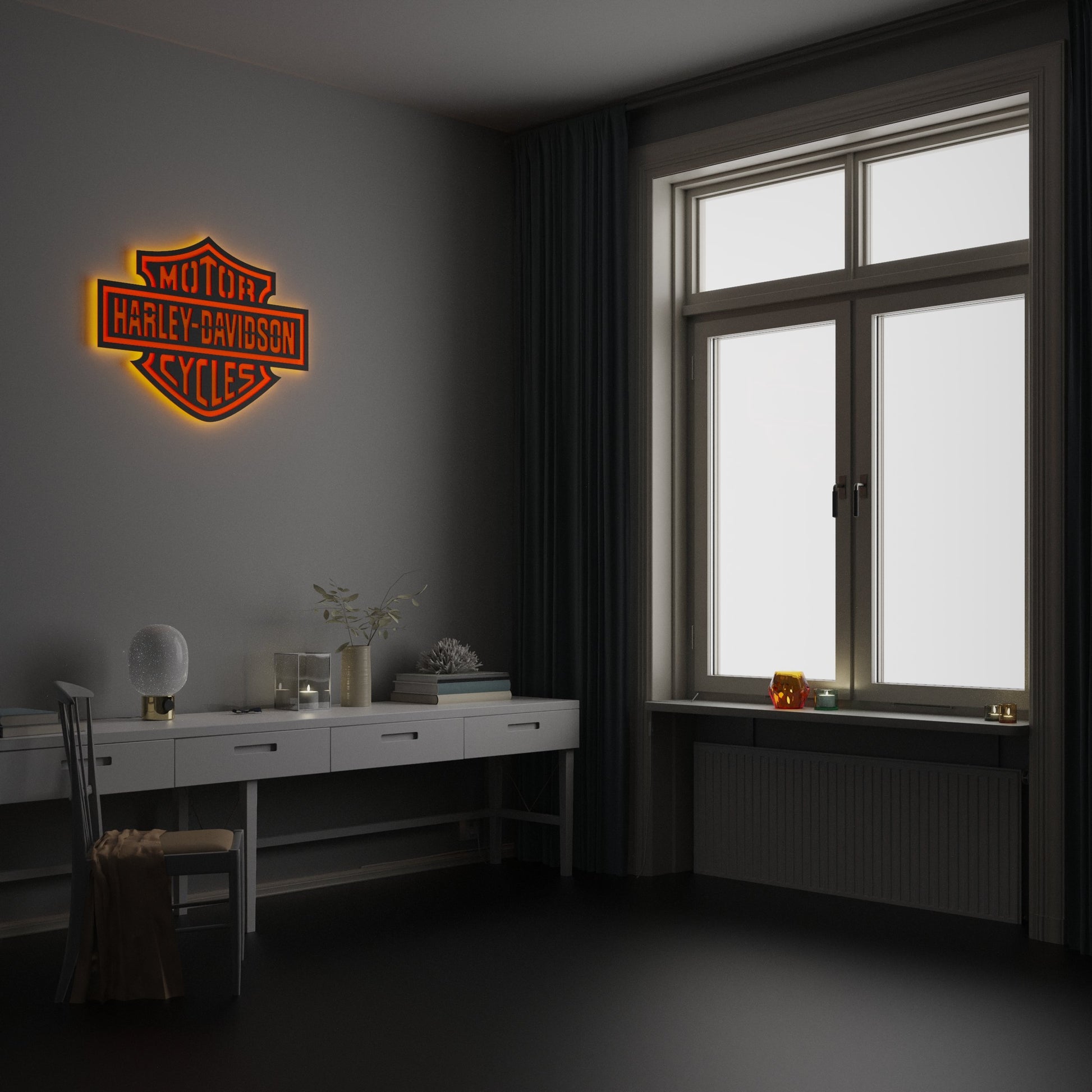 Harley Davidson Colored Wall Sign - Kutalp