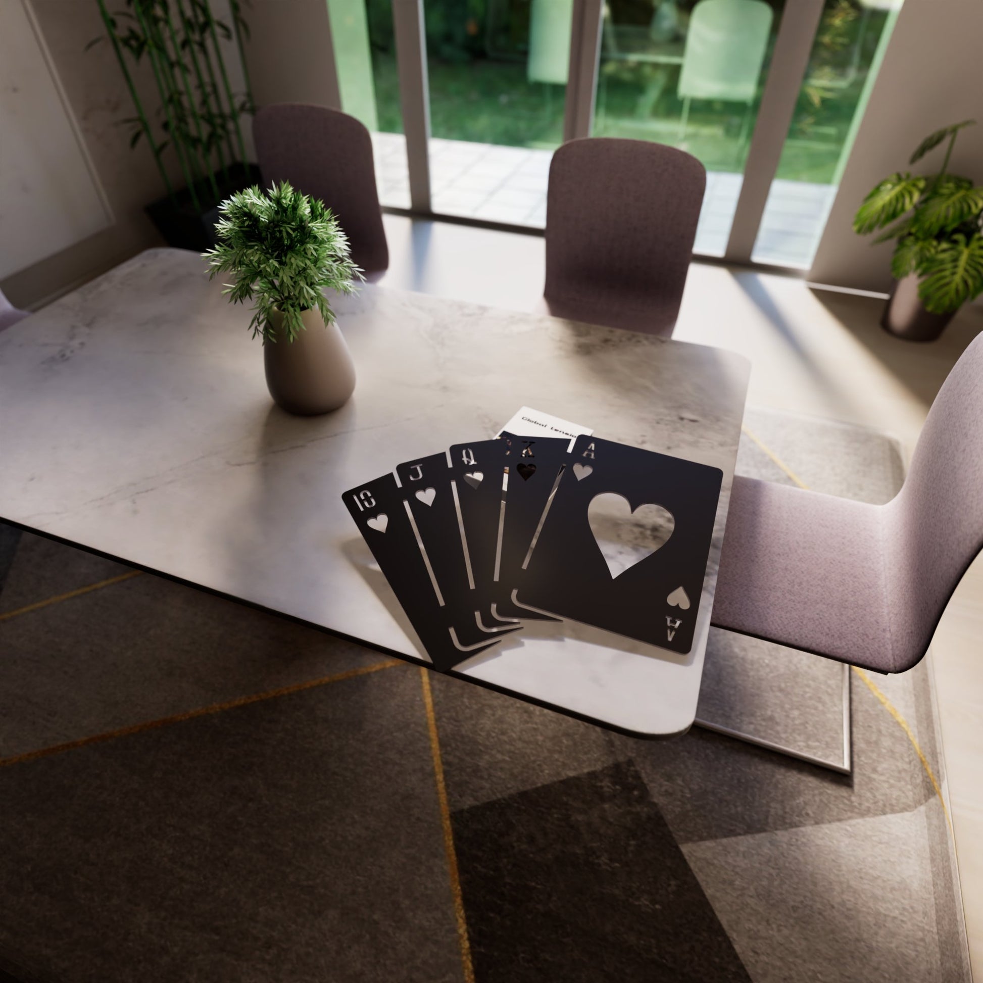 Hearts Royal Flush RGB Led Wall Sign: Poker - Kutalp