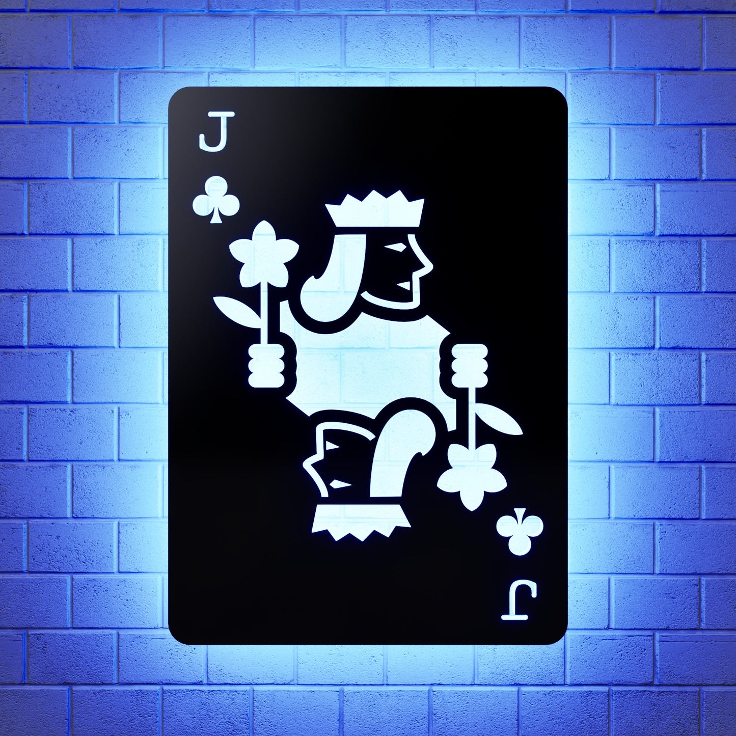 Jack of Clubs RGB Led Wall Sign: Playing Cards - Kutalp