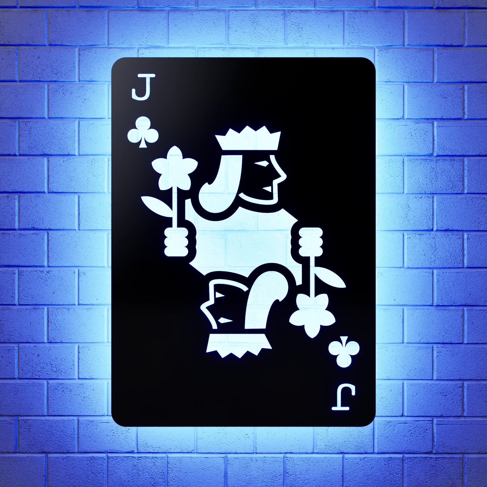 Jack of Clubs RGB Led Wall Sign: Playing Cards - Kutalp