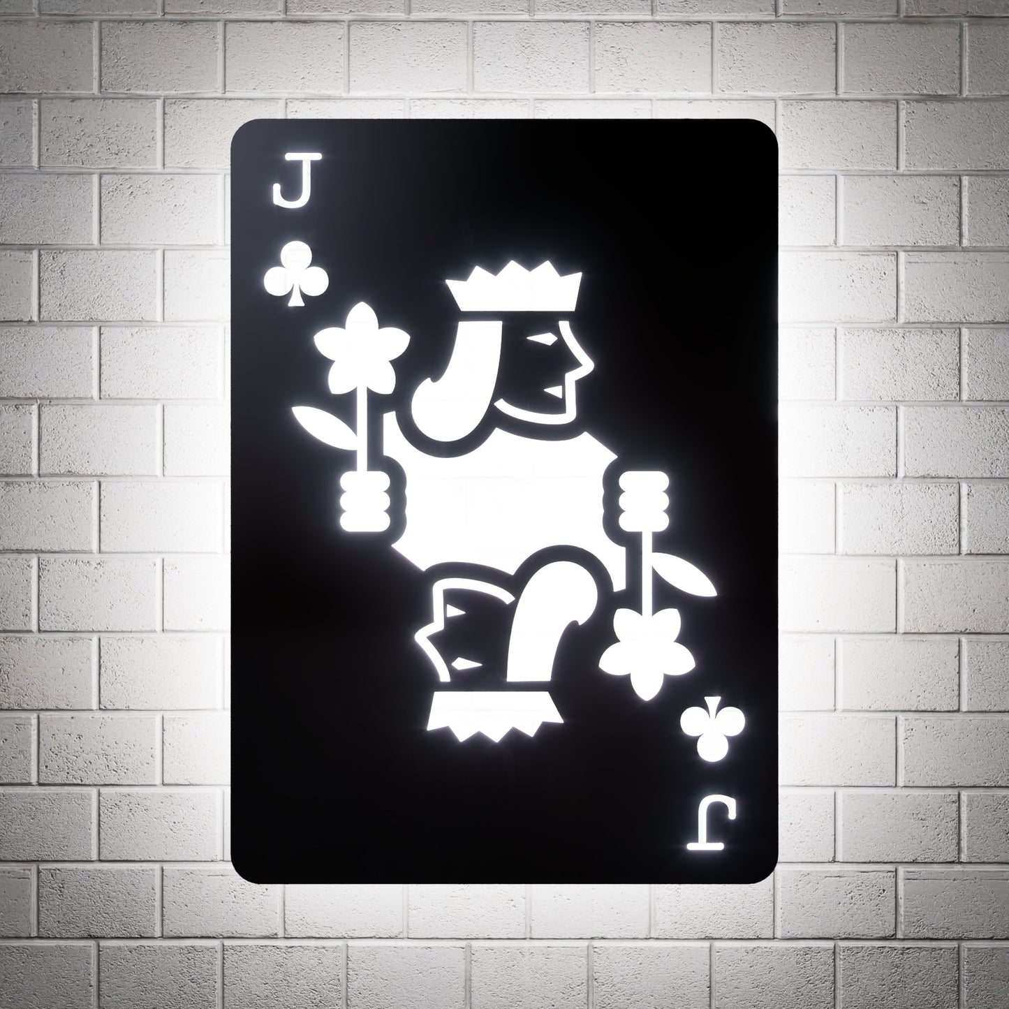 Jack of Clubs RGB Led Wall Sign: Playing Cards - Kutalp